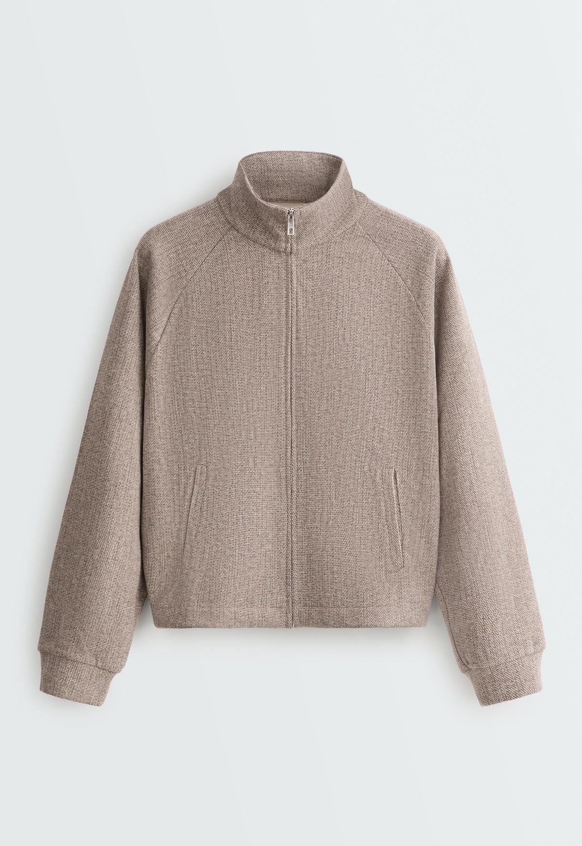 오이쇼 플렉 하이넥 집업 크롭 자켓 6485/947/840 BROWN-GREY MELANGE