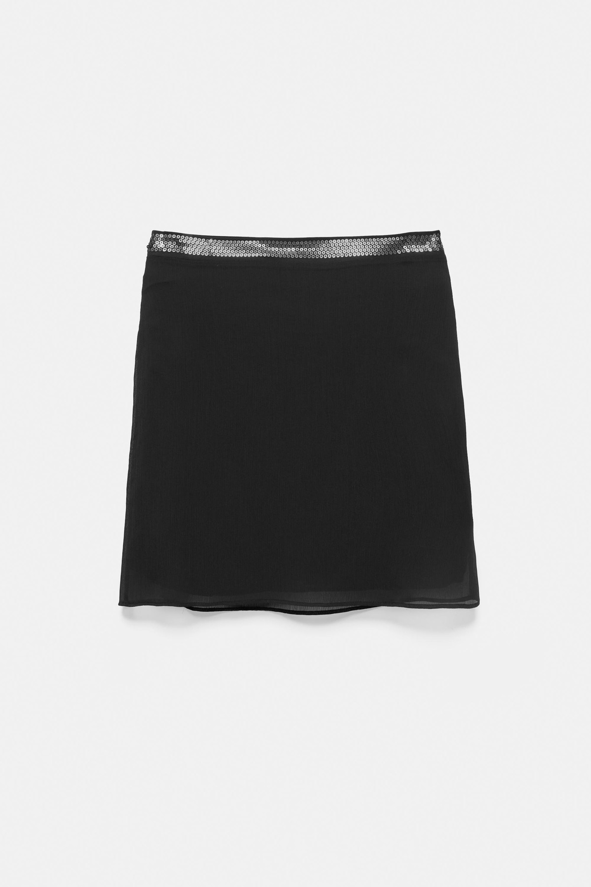 풀앤베어 스트레이트 시퀸 미디 스커트 7385/339 BLACK