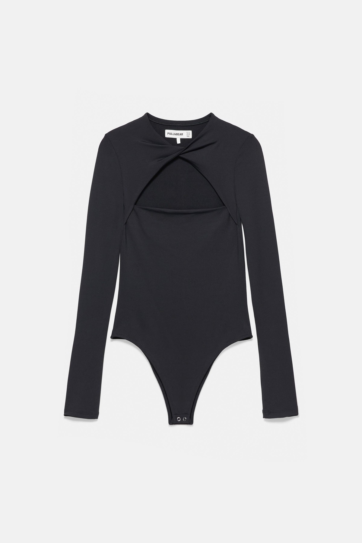 풀앤베어 컷아웃 넥 긴팔 바디수트 7233/355 BLACK