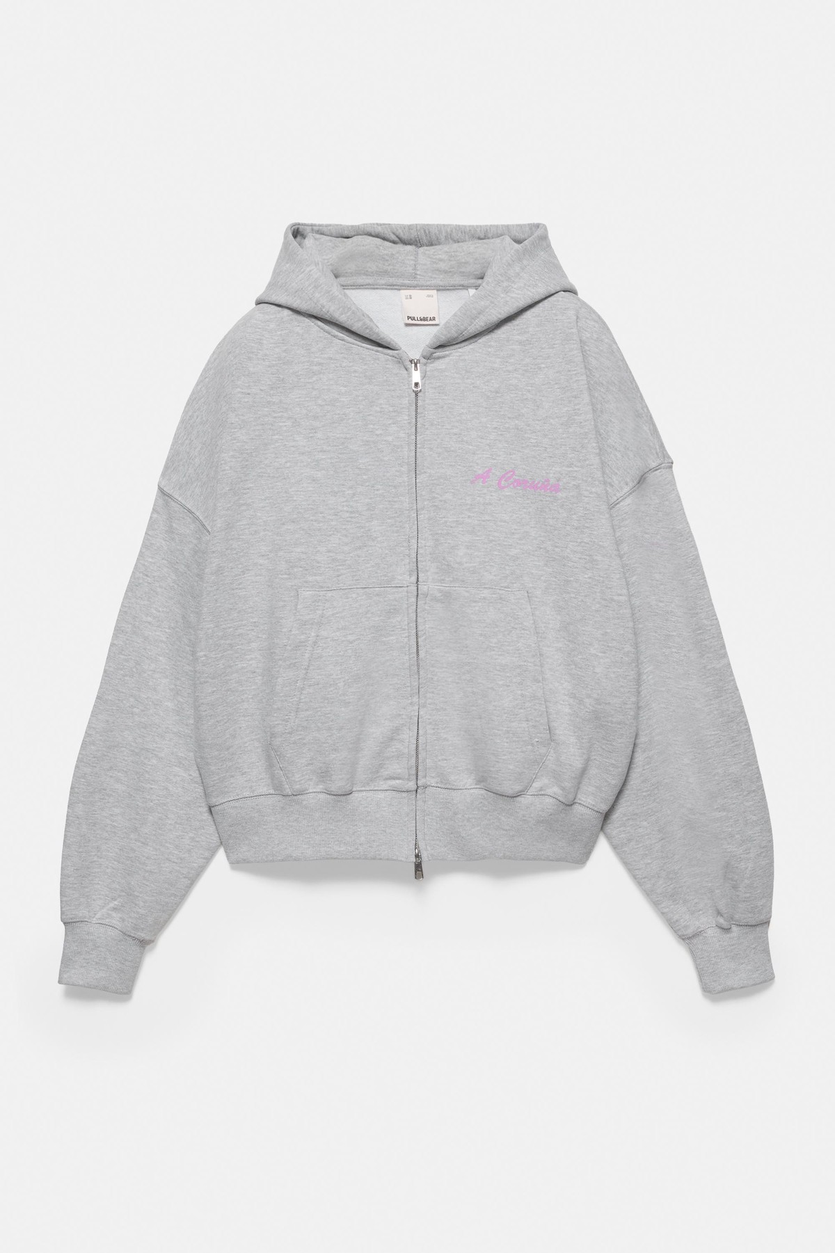 풀앤베어 라코루냐 오버사이즈 후드 집업 7558/383 GREY MARL
