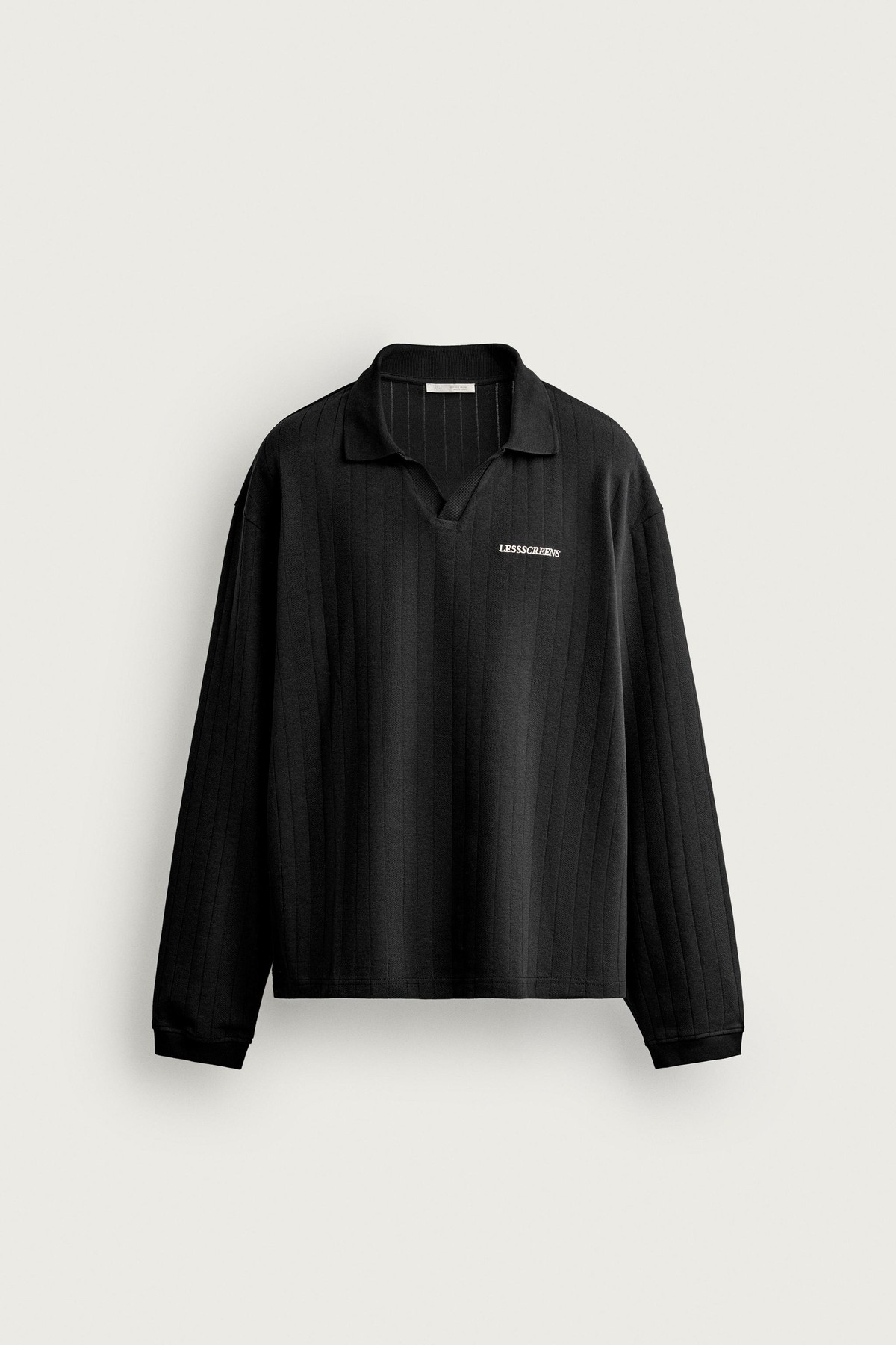 자라 텍스트 자카드 긴팔 폴로셔츠 4087/367/898 DARK ANTHRACITE
