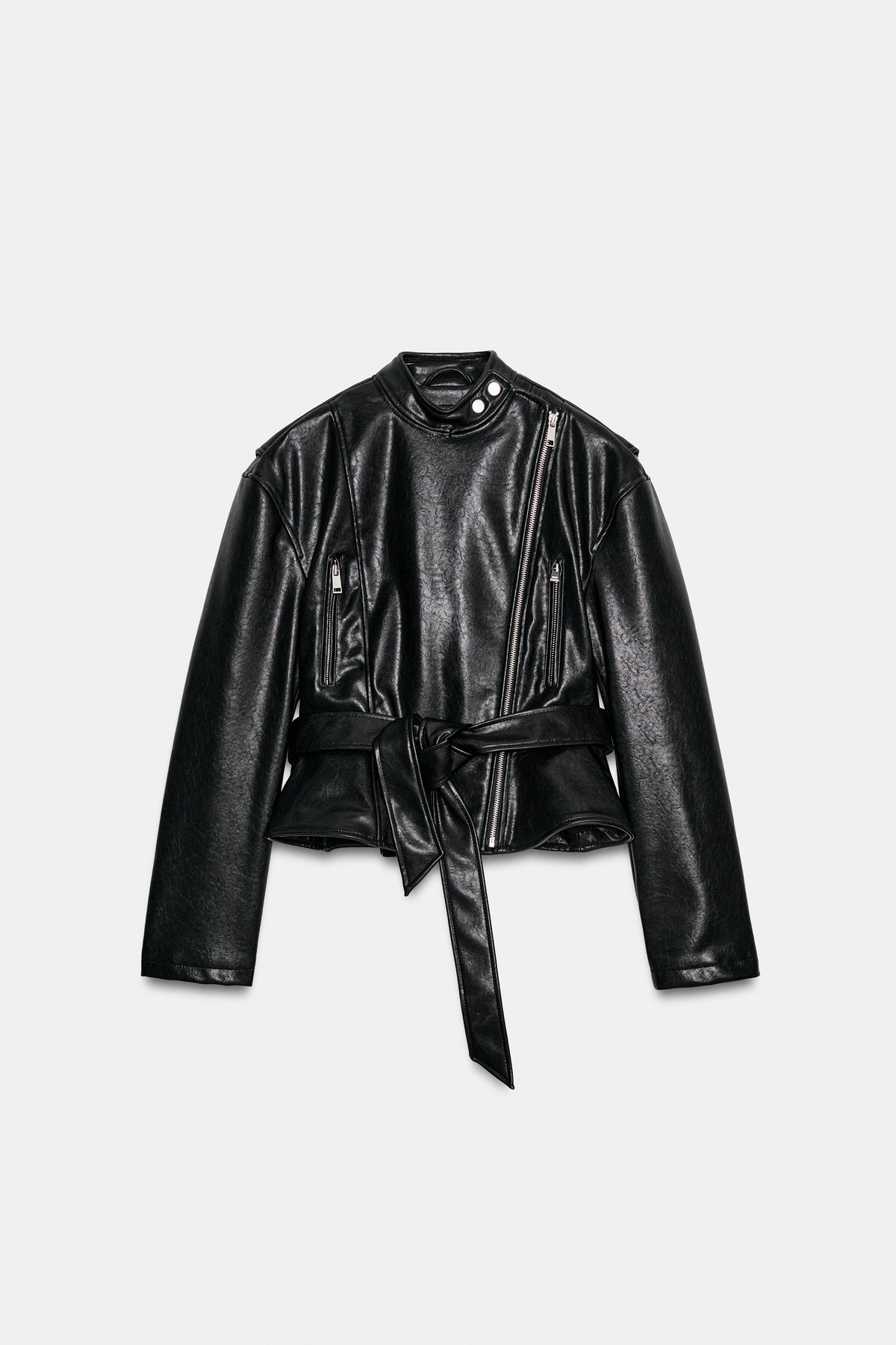 자라 벨트 페플럼 라이더 자켓 4341/712/800 BLACK
