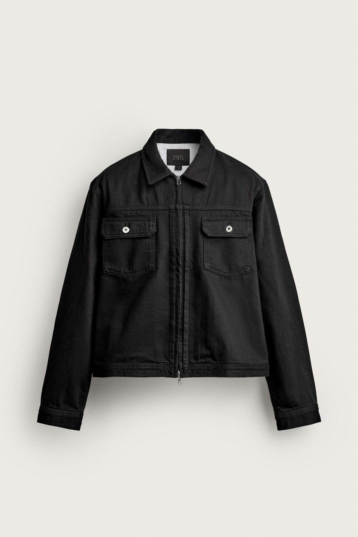 자라 크롭 투웨이 지퍼 데님 자켓 5585/397/800 BLACK