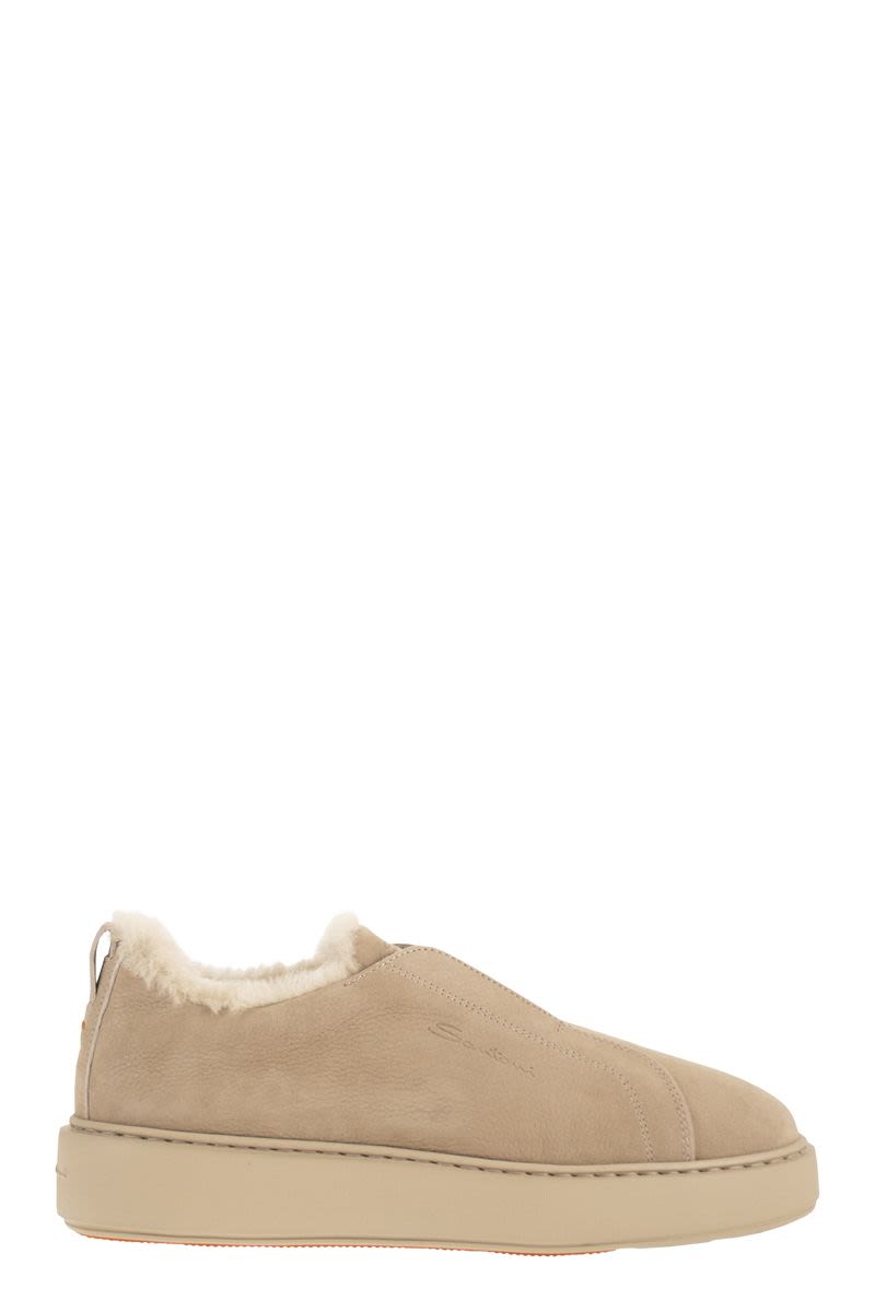 산토니 VICTORY-D25 - Soft slip-on trainers lining 슬립온 여성 브라운 26FW WBCD61323LOGPEYUM16