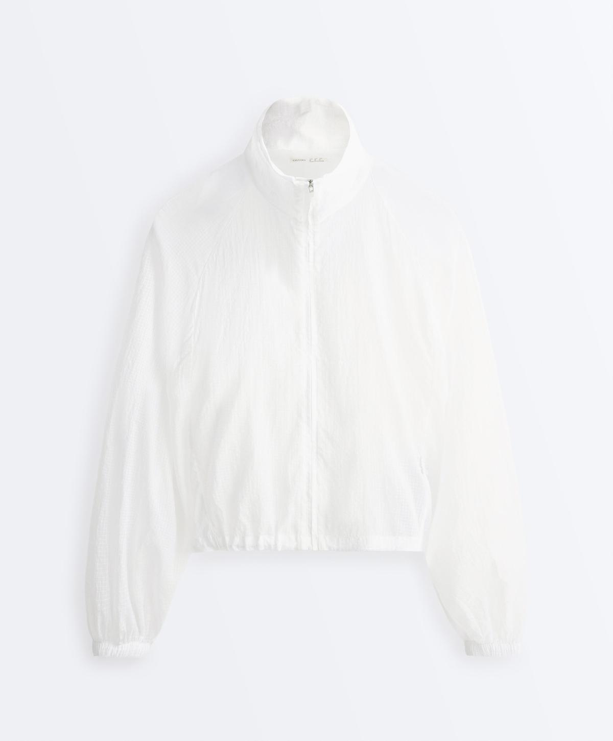 오이쇼 체크 하이넥 집업 트랙 자켓 4441/943/251 WHITE