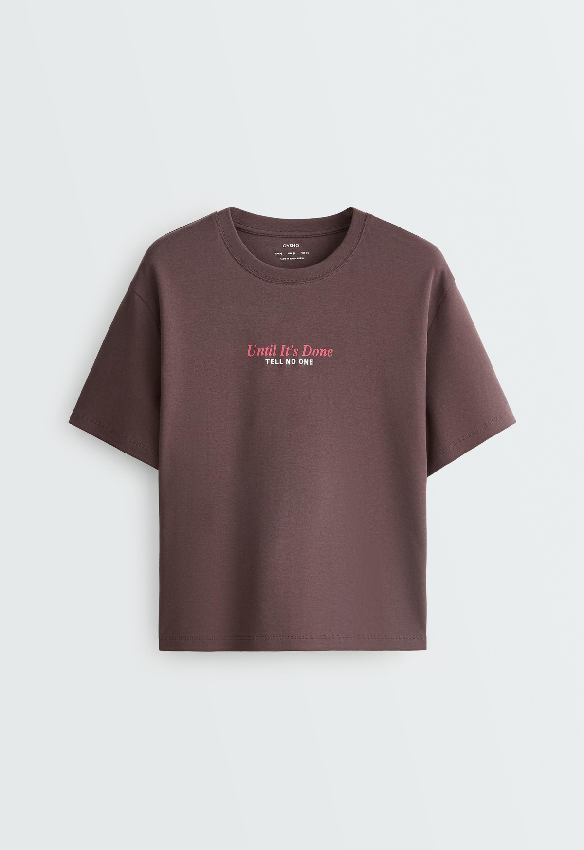 오이쇼 박시핏 레터링 순면 반팔 티셔츠 7140/627/221 WASHED PLUM