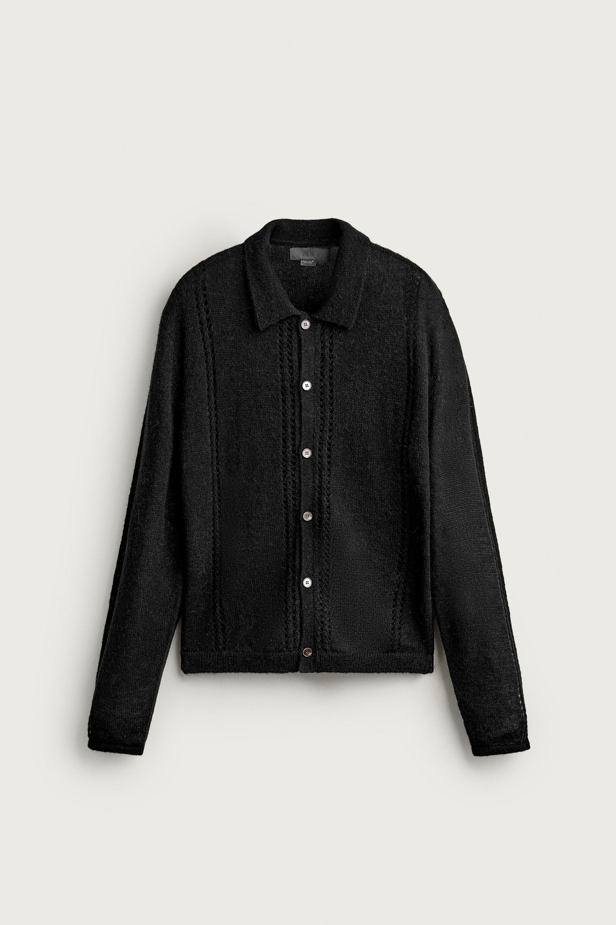 자라 오픈워크 니트 칼라 가디건 4938/326/800 BLACK