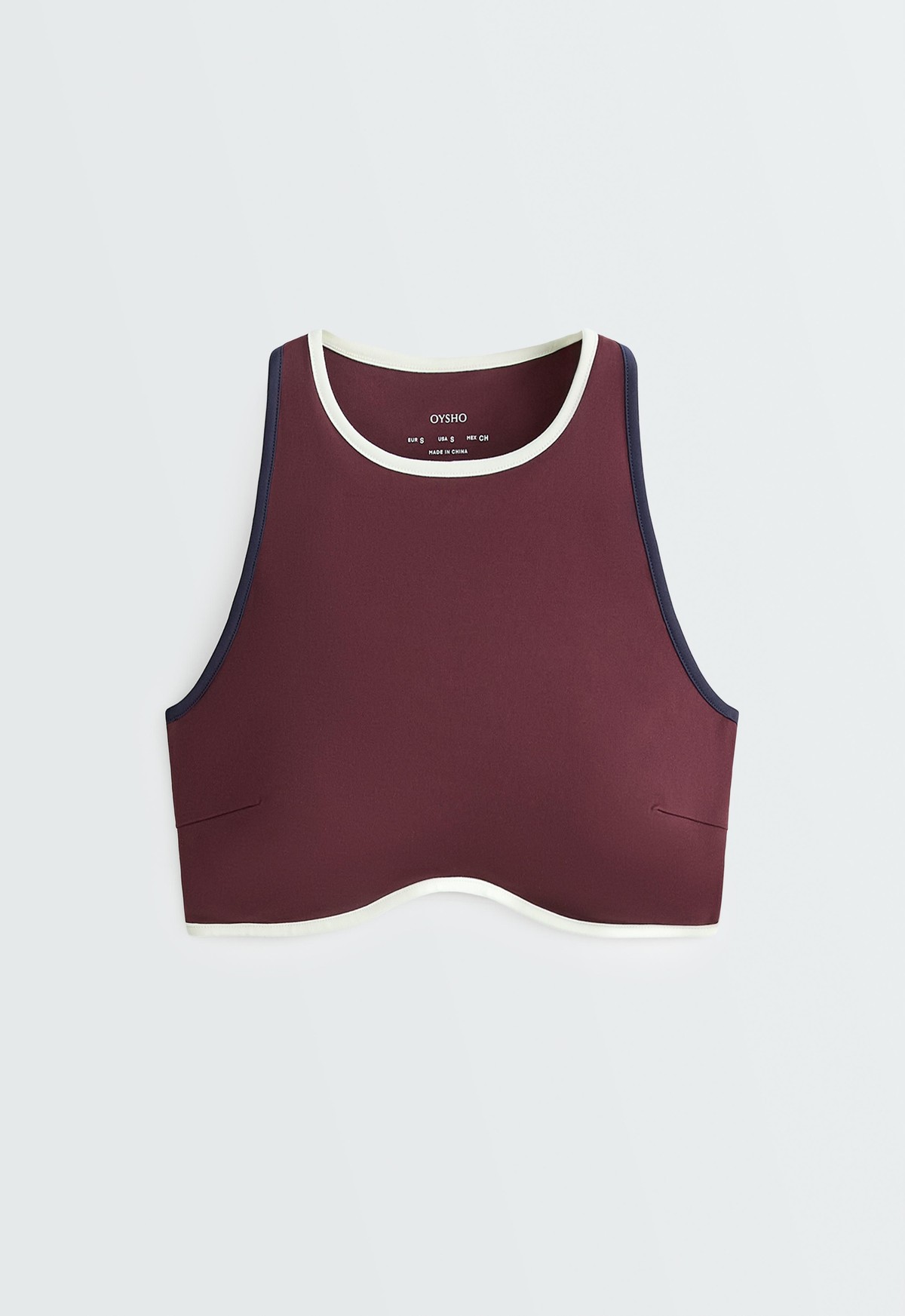 오이쇼 컴포트럭스 크롭 스포츠 브라 5776/904/606 BURGUNDY