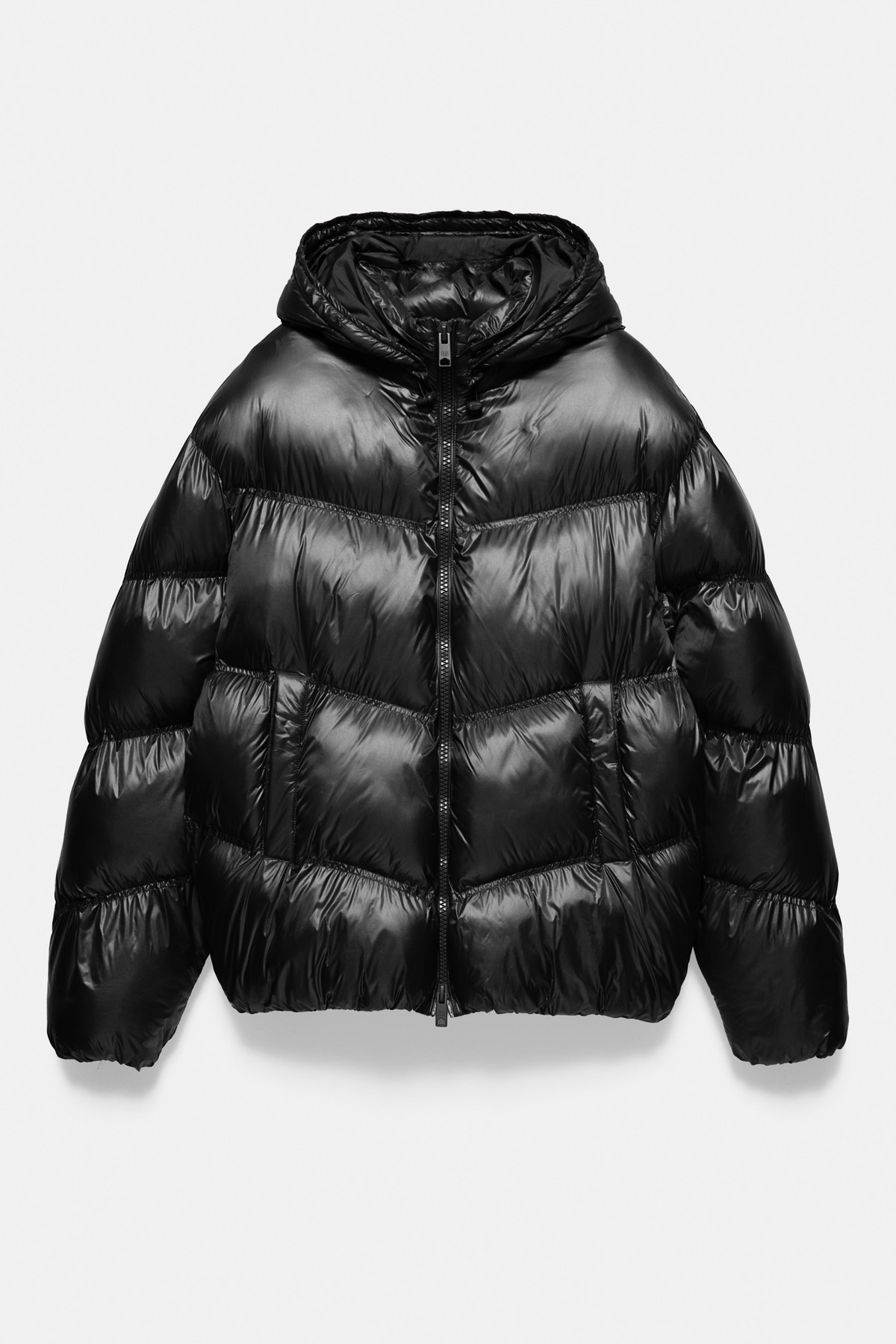 풀앤베어 글로시 후드 패딩 자켓 7721/517 BLACK
