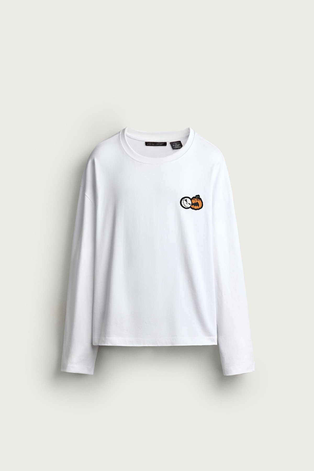 자라 릴렉스핏 패치 긴팔 티셔츠 5644/350/250 WHITE