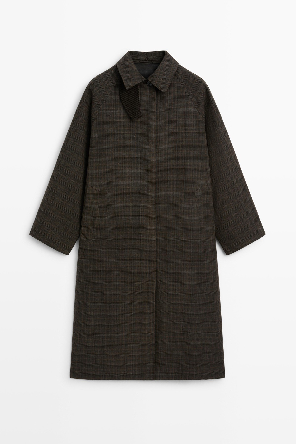 마시모두띠 체크 코튼 롱 트렌치 코트 6715/221 BROWN