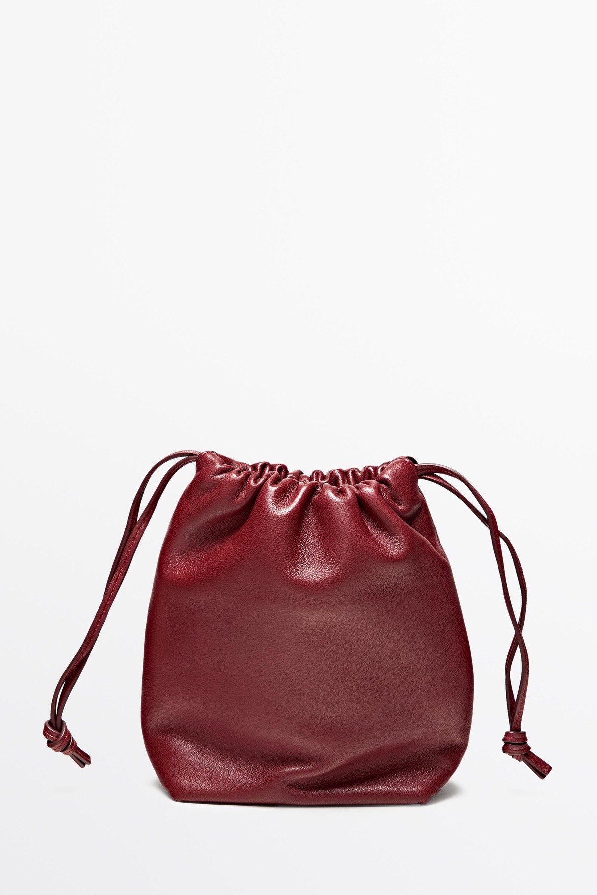 마시모두띠 나파 레더 스트링 버킷백 4670/635 BURGUNDY