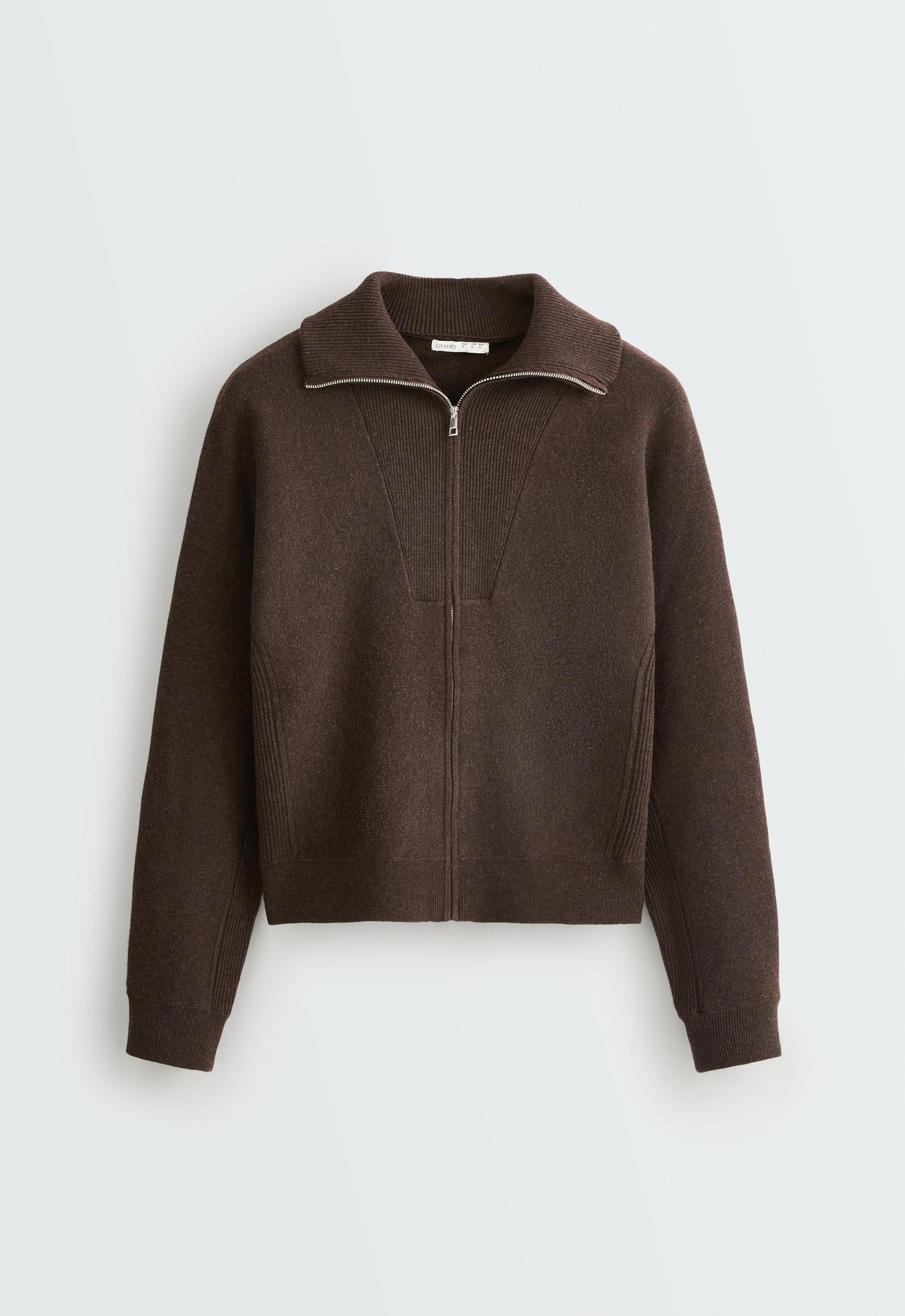 오이쇼 지퍼 골지 니트 자켓 6520/880/780 BROWN
