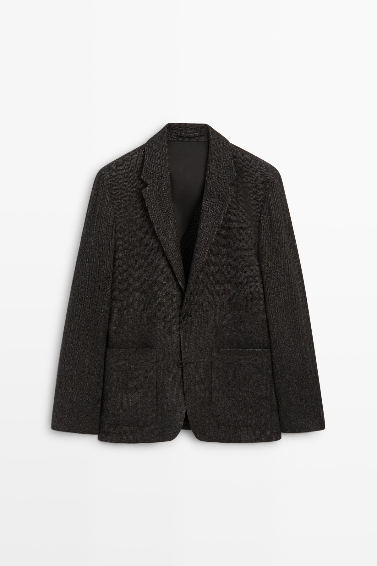 마시모두띠 헤링본 울 혼방 싱글 블레이저 2854/399 BROWN MARL
