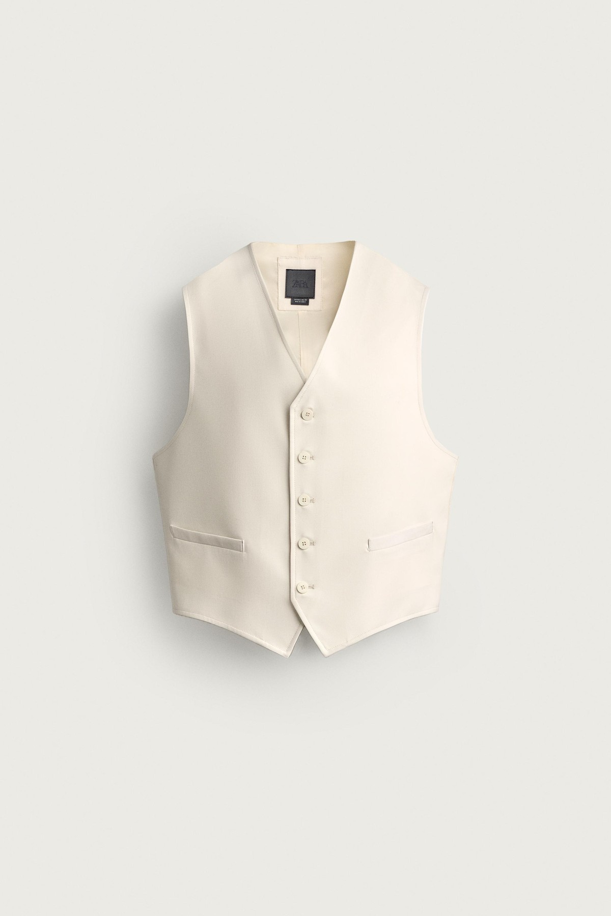 자라 울 블렌드 브이넥 조끼 0706/317/251 OYSTER-WHITE