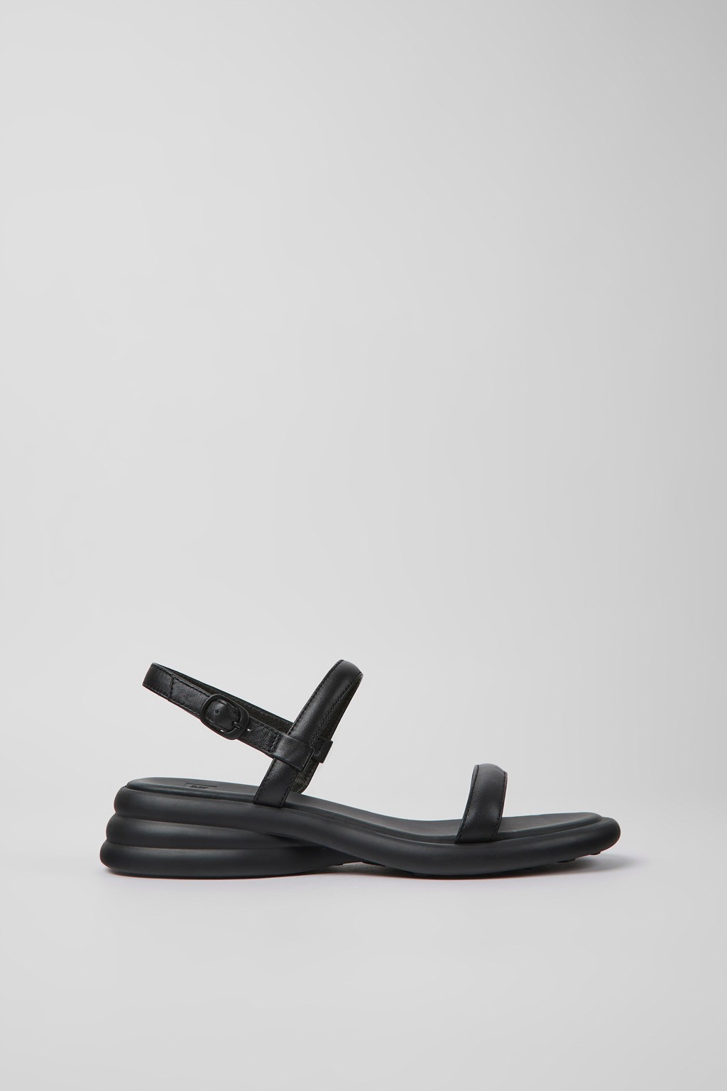 캠퍼 Spiro 레더 스트랩 웨지 샌들 K201496-001 BLACK