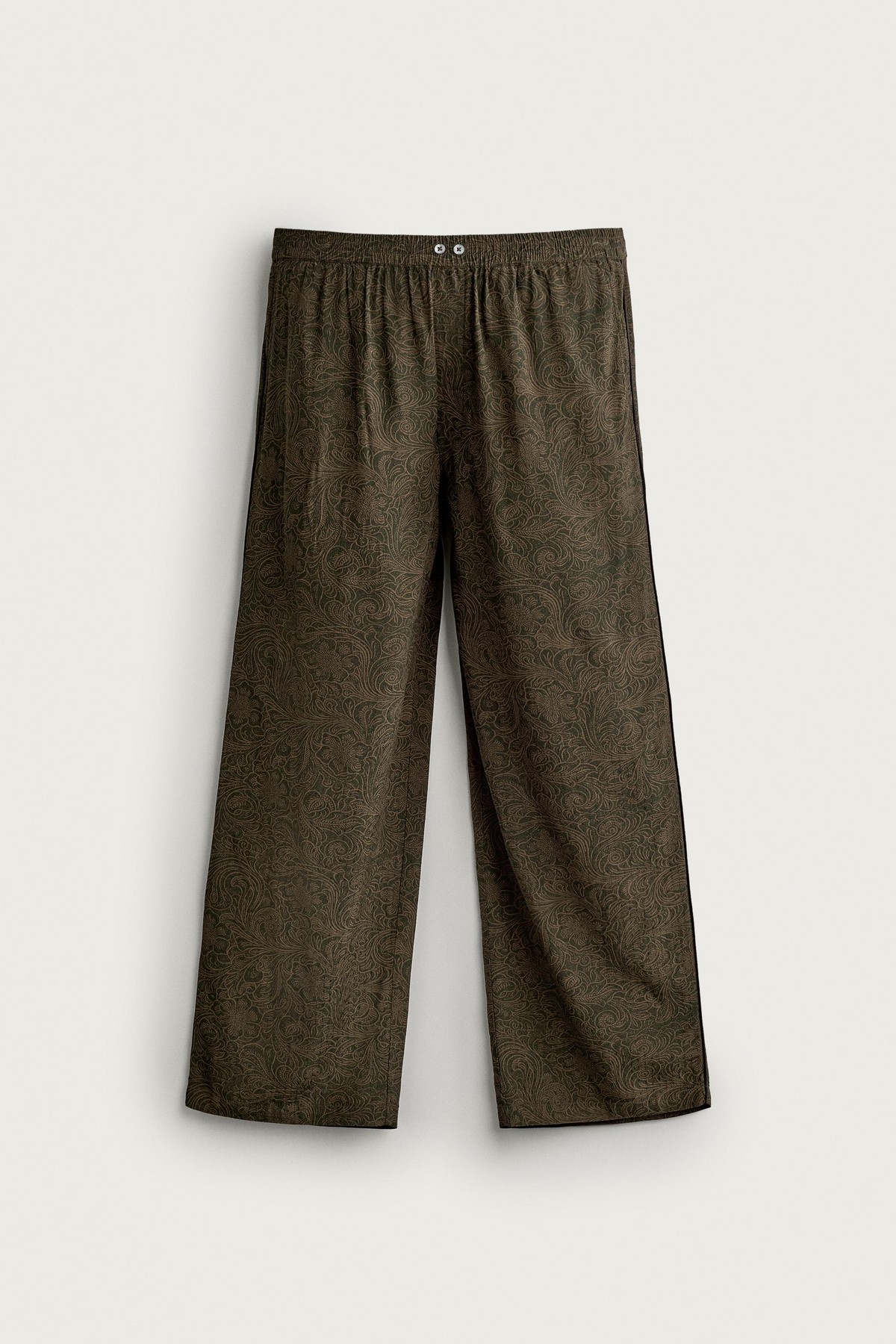 자라 프린트 릴렉스핏 비스코스 팬츠 5770/301/121 KHAKI