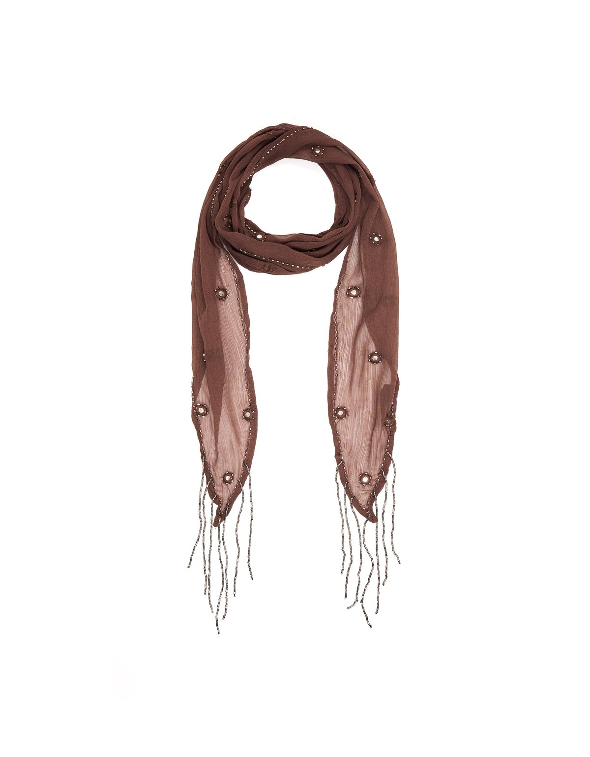버쉬카 프린지 아일렛 스카프 3058/207 BROWN