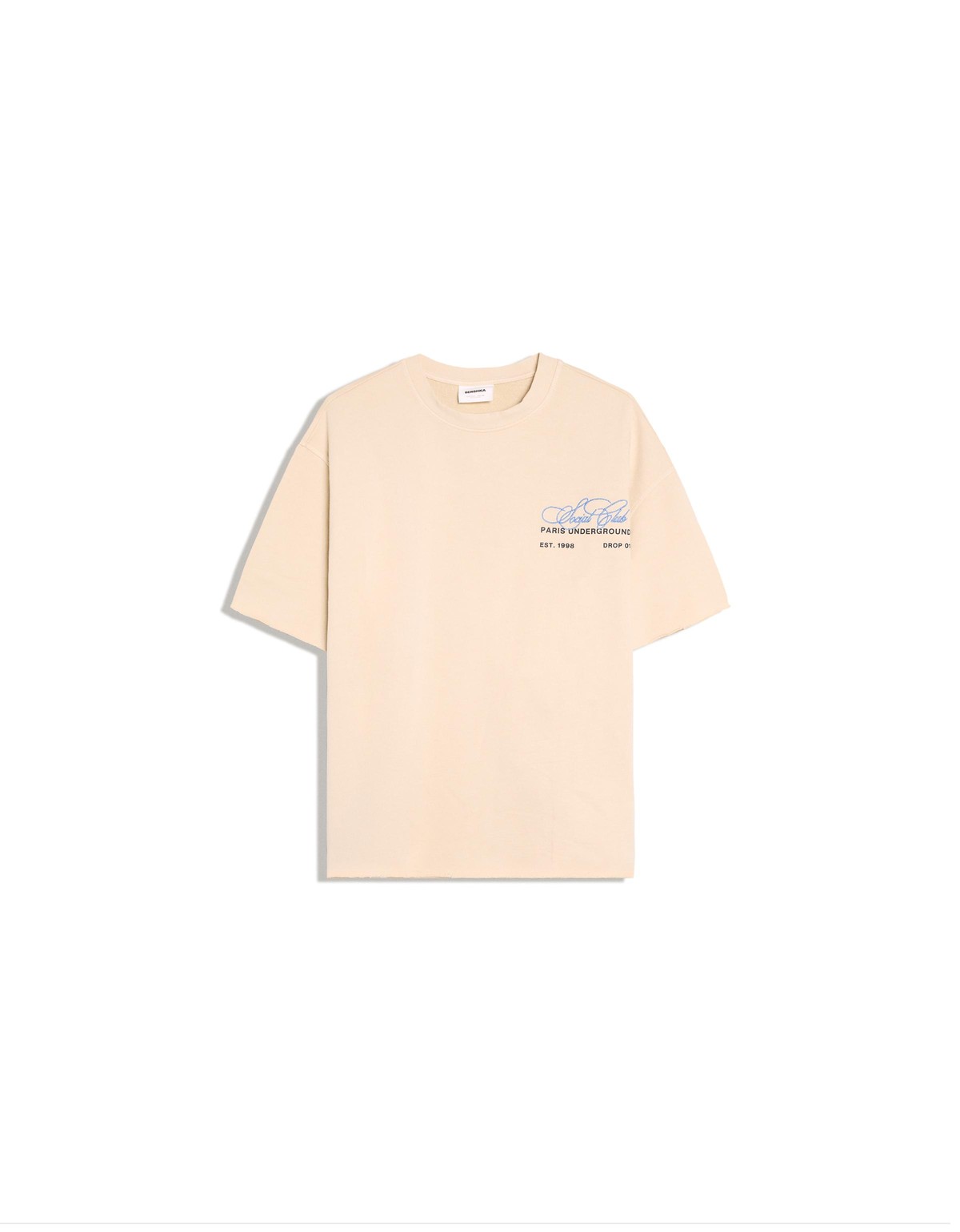 버쉬카 플리스 프린트 크루넥 반팔 티셔츠 3735/222 CREAM