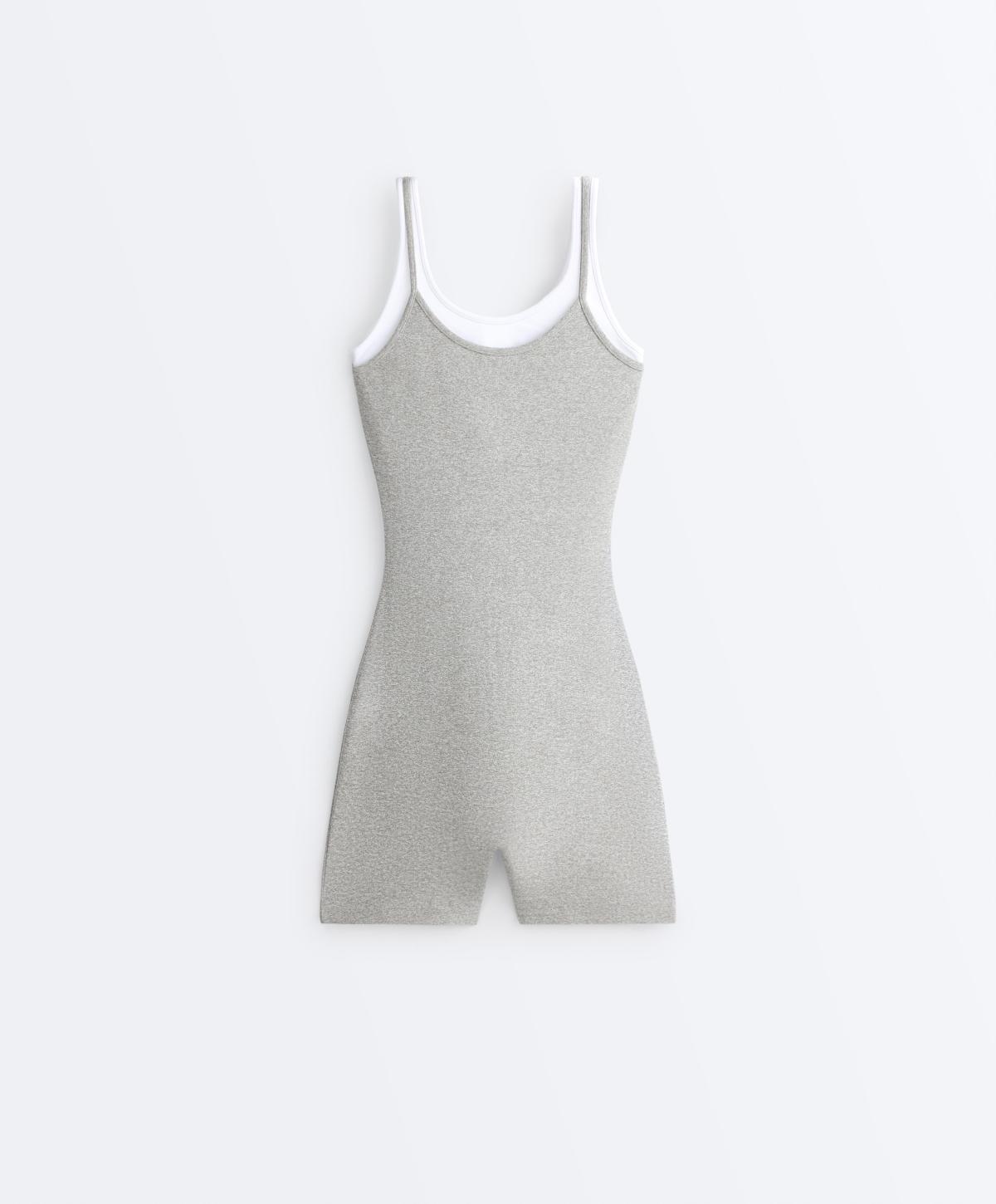 오이쇼 헤더드 오버레이 브라 내장 점프수트 5043/965/812 GREY MELANGE
