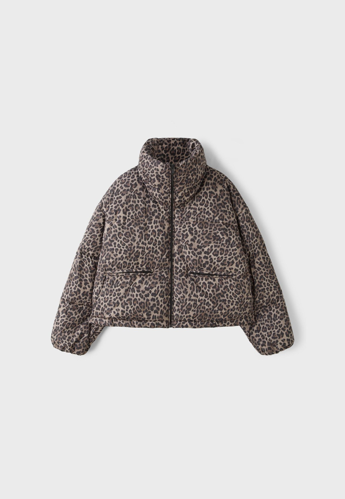 스트라디바리우스 애니멀 프린트 숏 패딩 자켓 5600/176/451 MEDIUM BEIGE