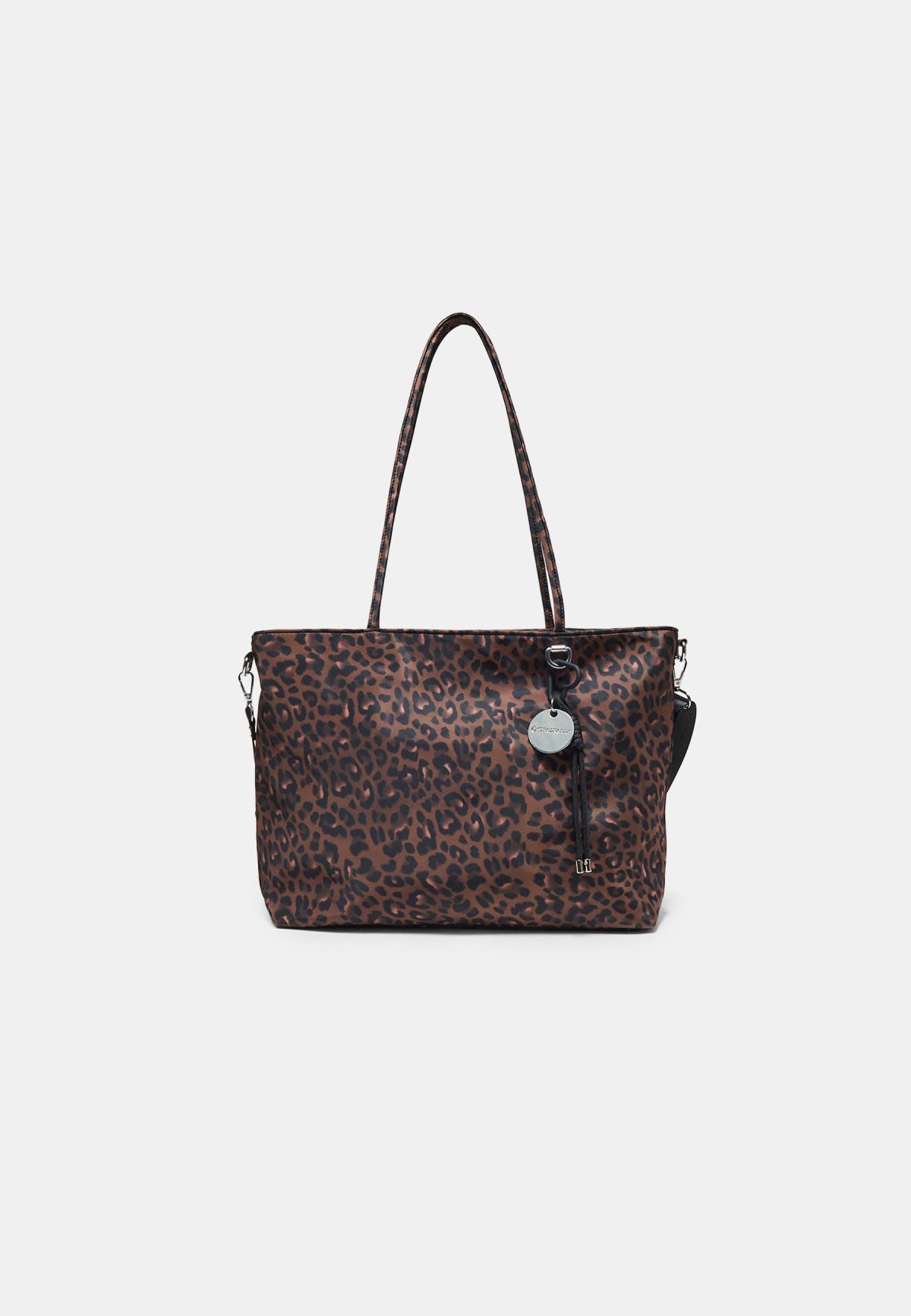 스트라디바리우스 레오파드 참 장식 쇼퍼백 3622/212/400 BROWN