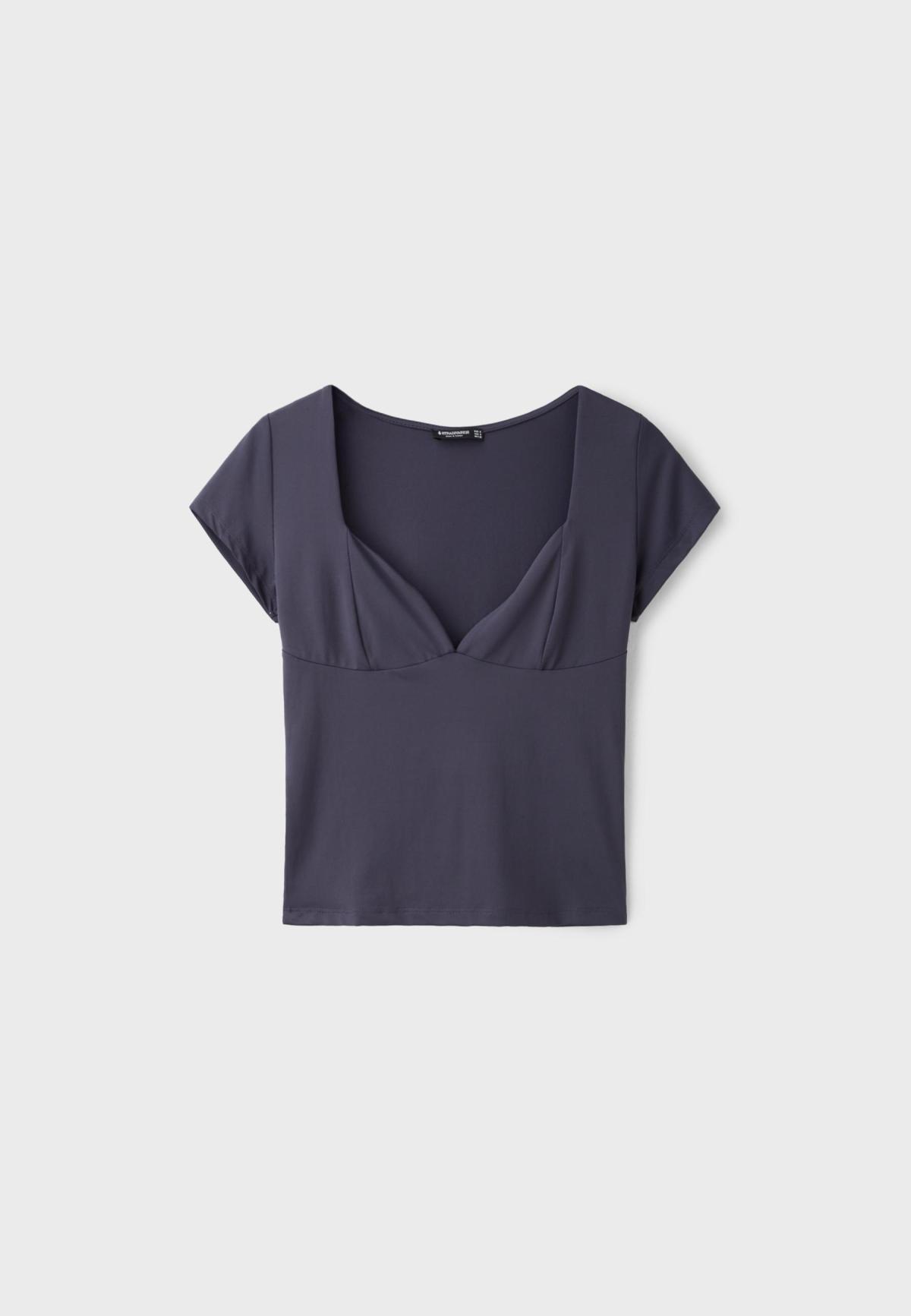 스트라디바리우스 하트넥 슬림핏 반팔 티셔츠 6652/653/250 CHARCOAL GREY