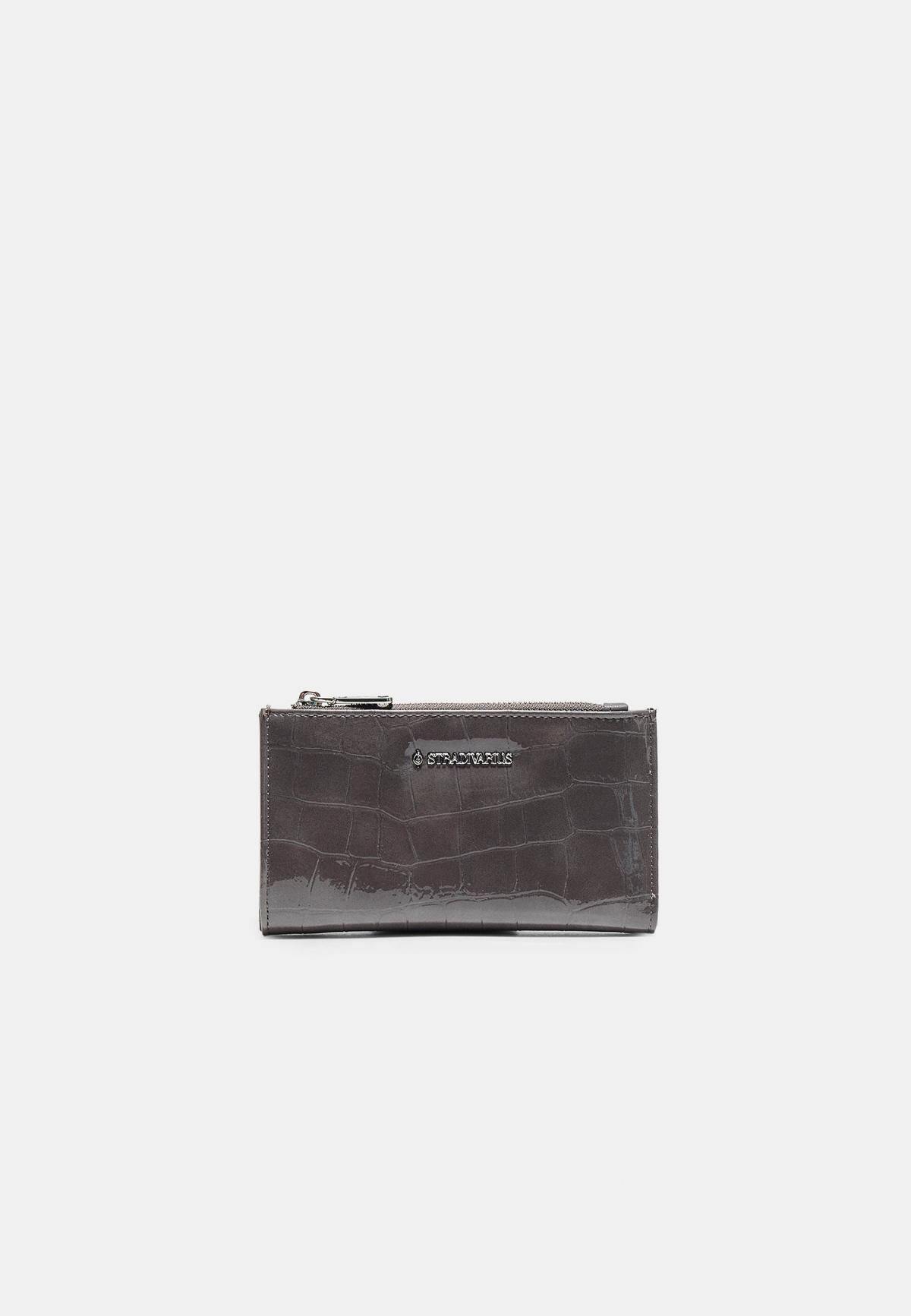 스트라디바리우스 크로코 패턴 지퍼 미니 지갑 3711/212/250 CHARCOAL GREY