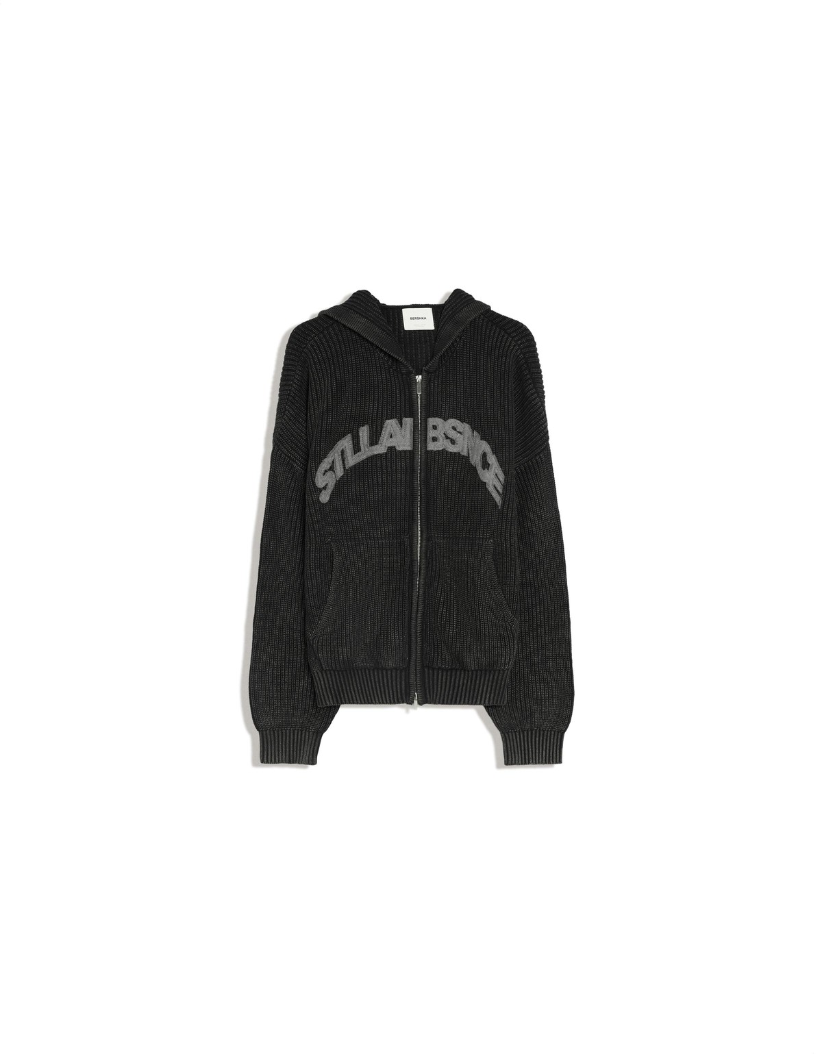 버쉬카 로고 후드 집업 니트 가디건 4353/777 DARK GREY