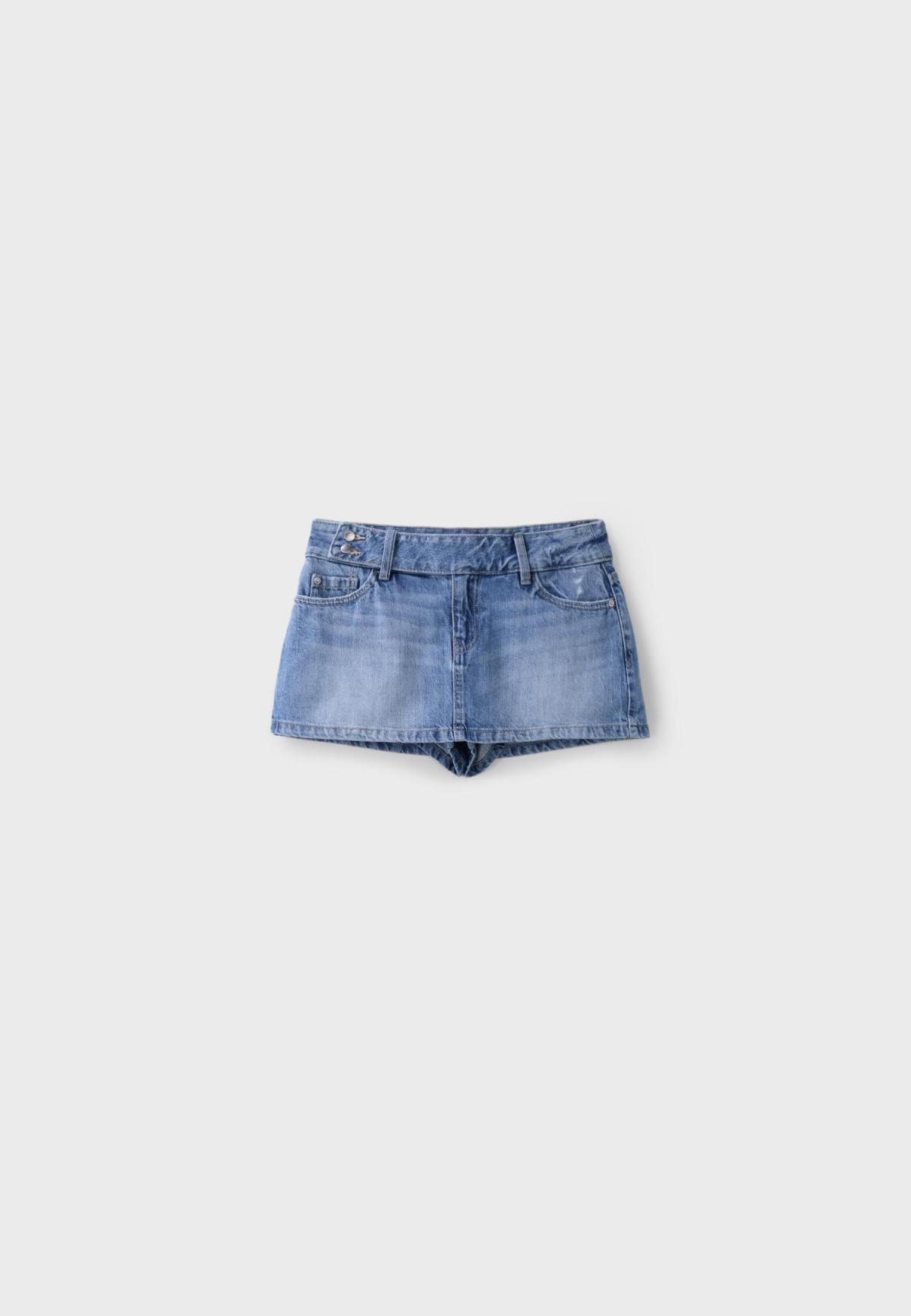 스트라디바리우스 워싱 데님 미니 스커트 팬츠 4658/587/702 MEDIUM BLUE