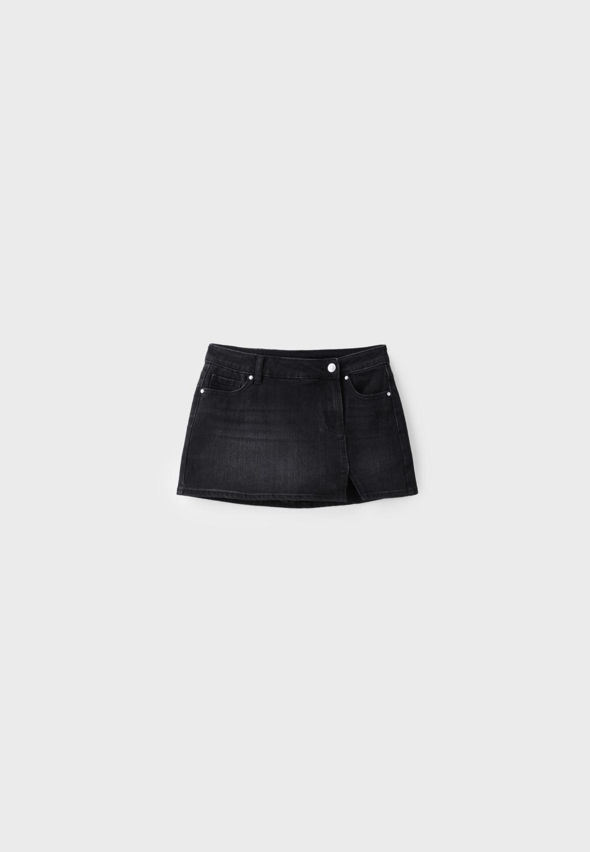 스트라디바리우스 크로스 데님 미니 스커트 팬츠 4655/258/709 WASHED BLACK
