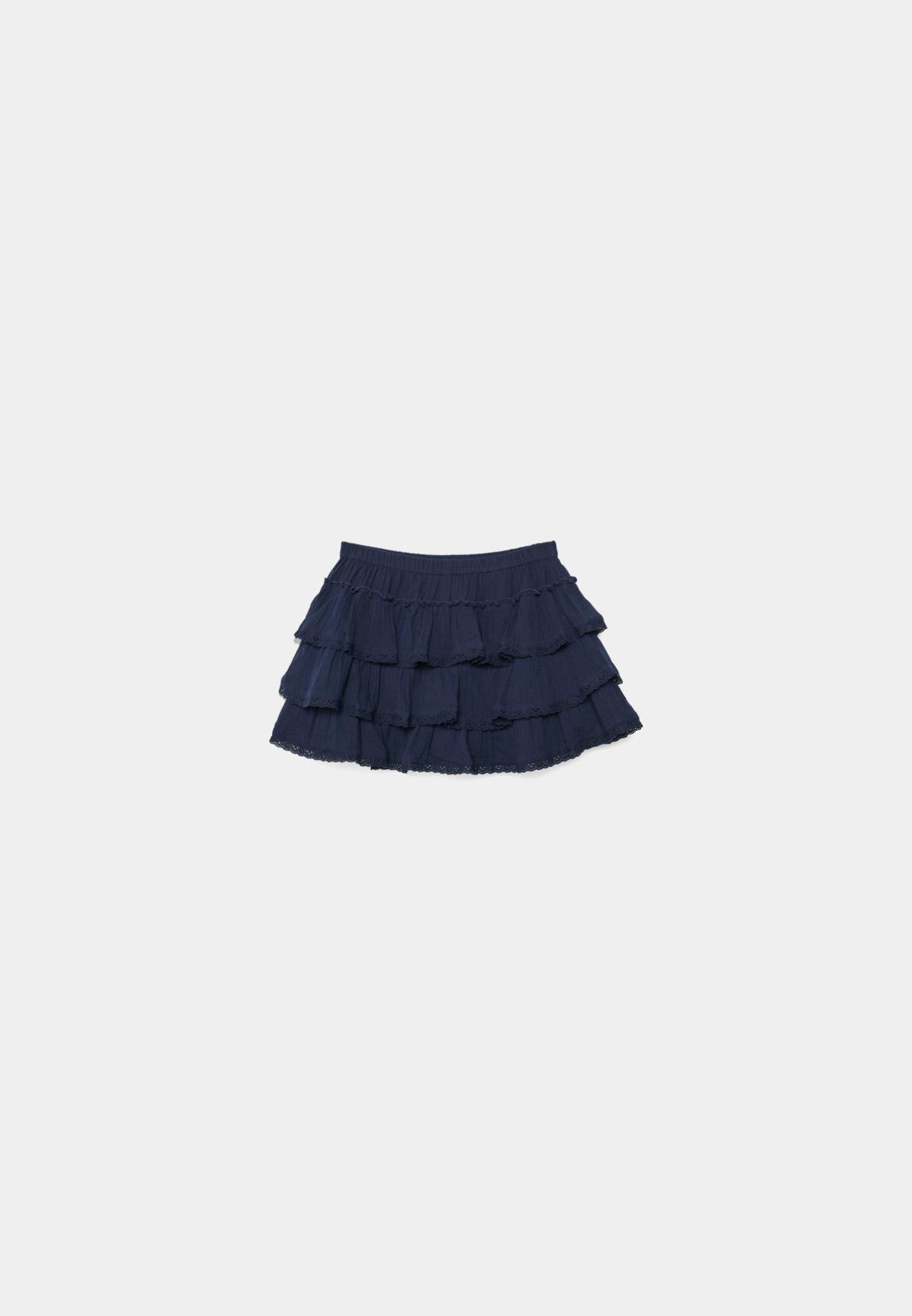 스트라디바리우스 러플 크레이프 미니 스커트 팬츠 1261/250/010 NAVY