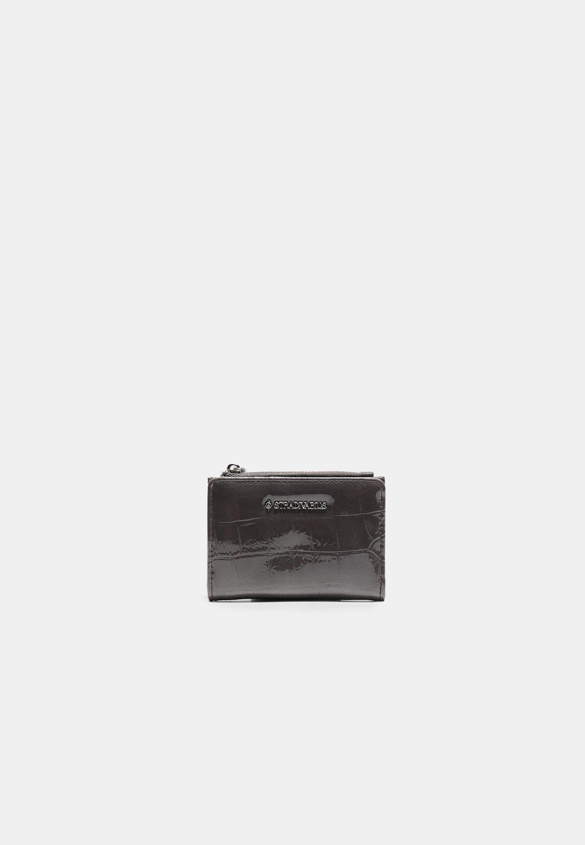 스트라디바리우스 크록 엠보 지퍼 카드 지갑 0561/212/250 CHARCOAL GREY