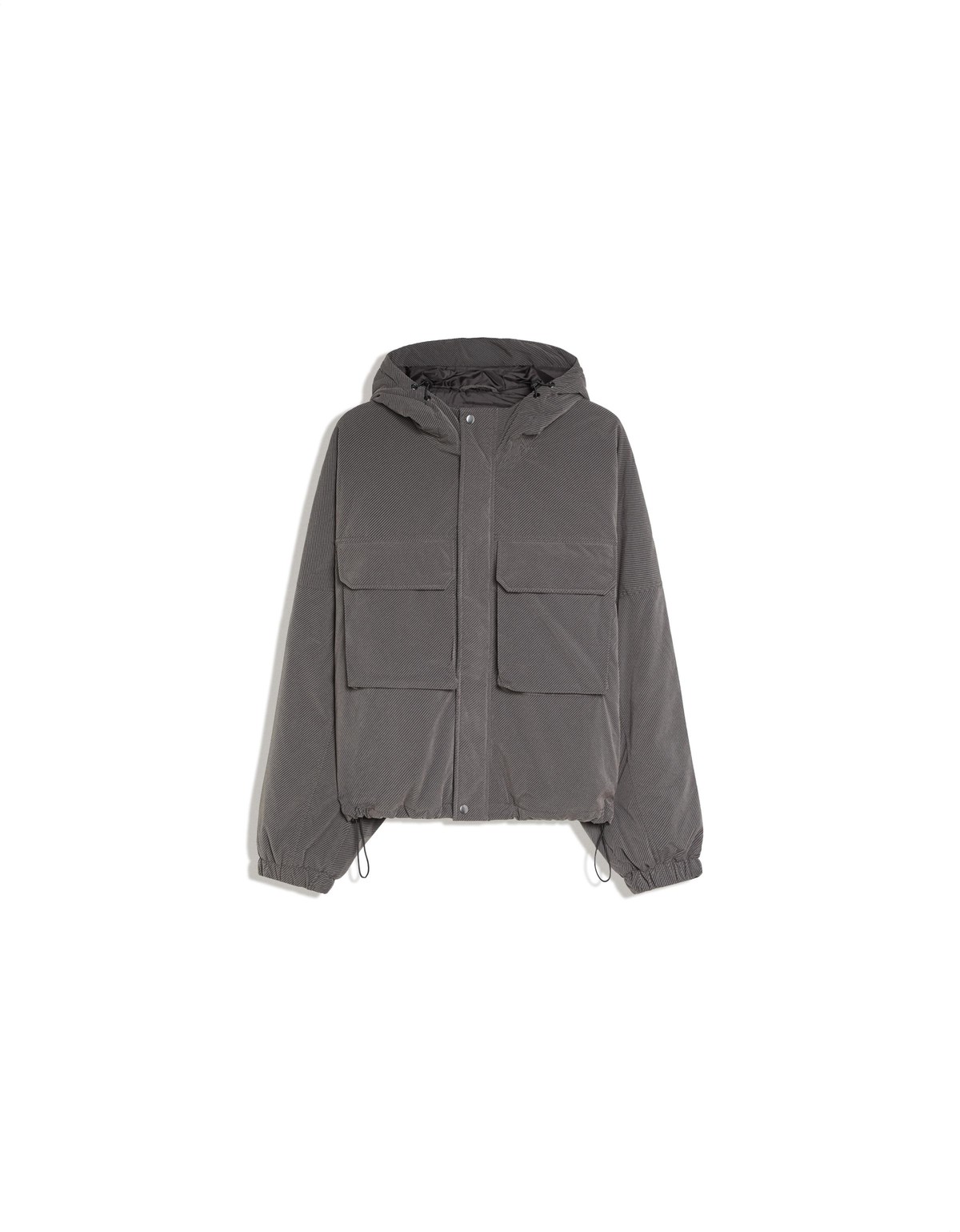 버쉬카 박시 테크니컬 후드 포켓 자켓 3495/677 DARK GREY