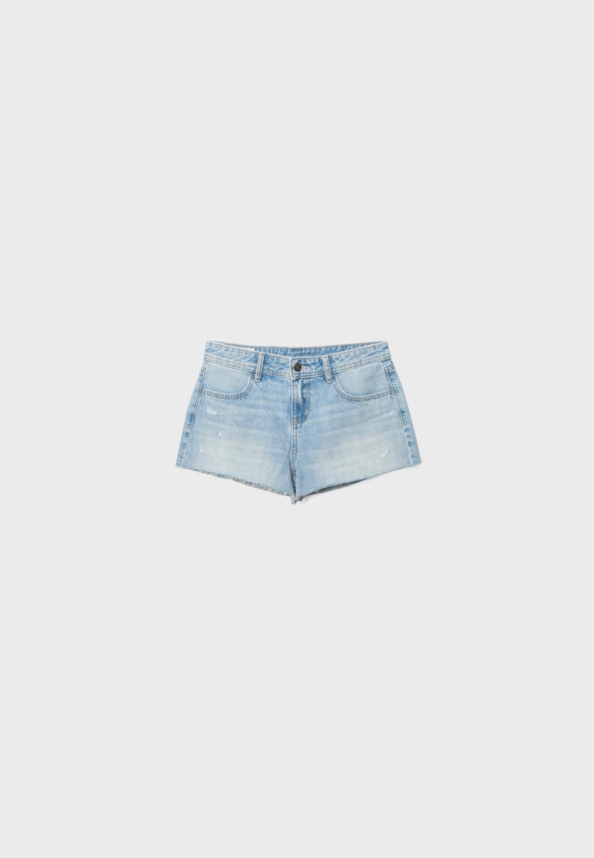 스트라디바리우스 로우라이즈 프레이드 데님 반바지 7445/883/711 LIGHT BLUE
