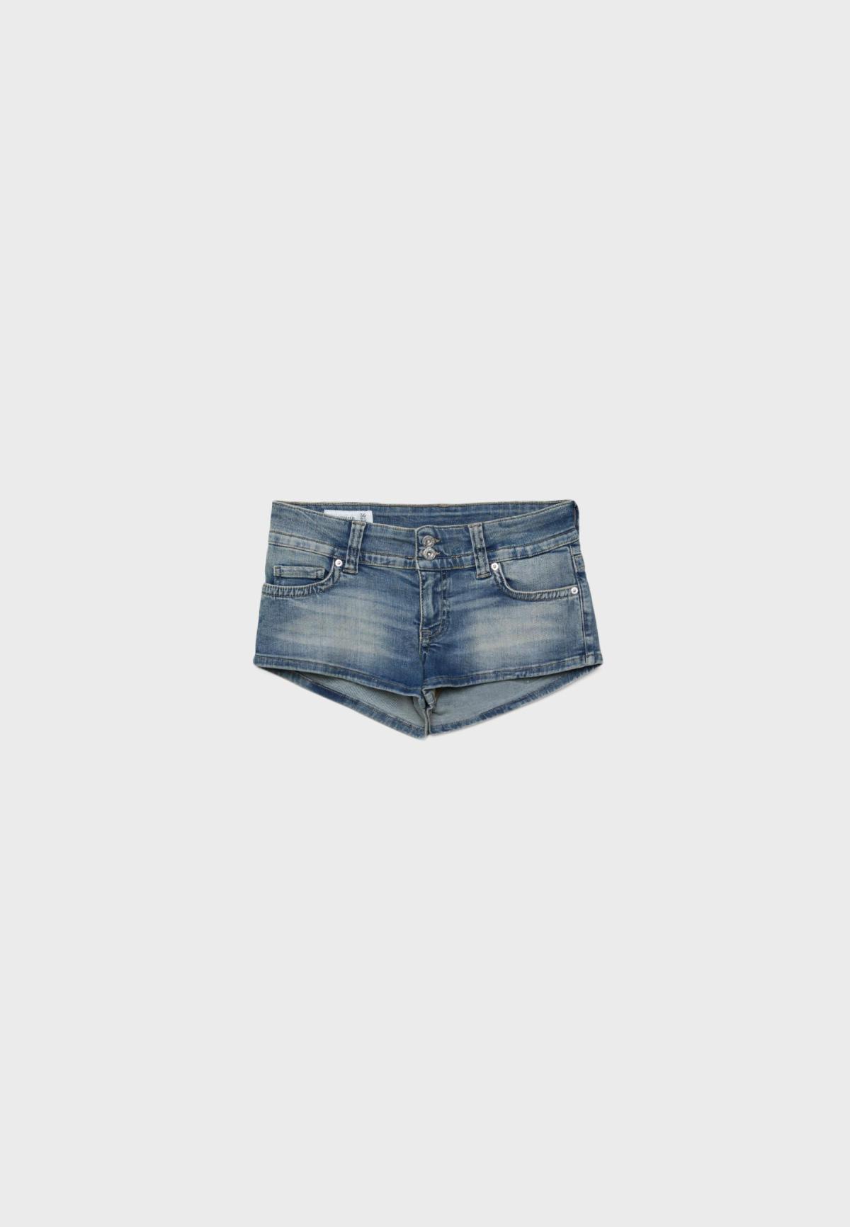 스트라디바리우스 로우라이즈 데님 미니 반바지 1367/120/704 VERY DARK BLUE/FADED