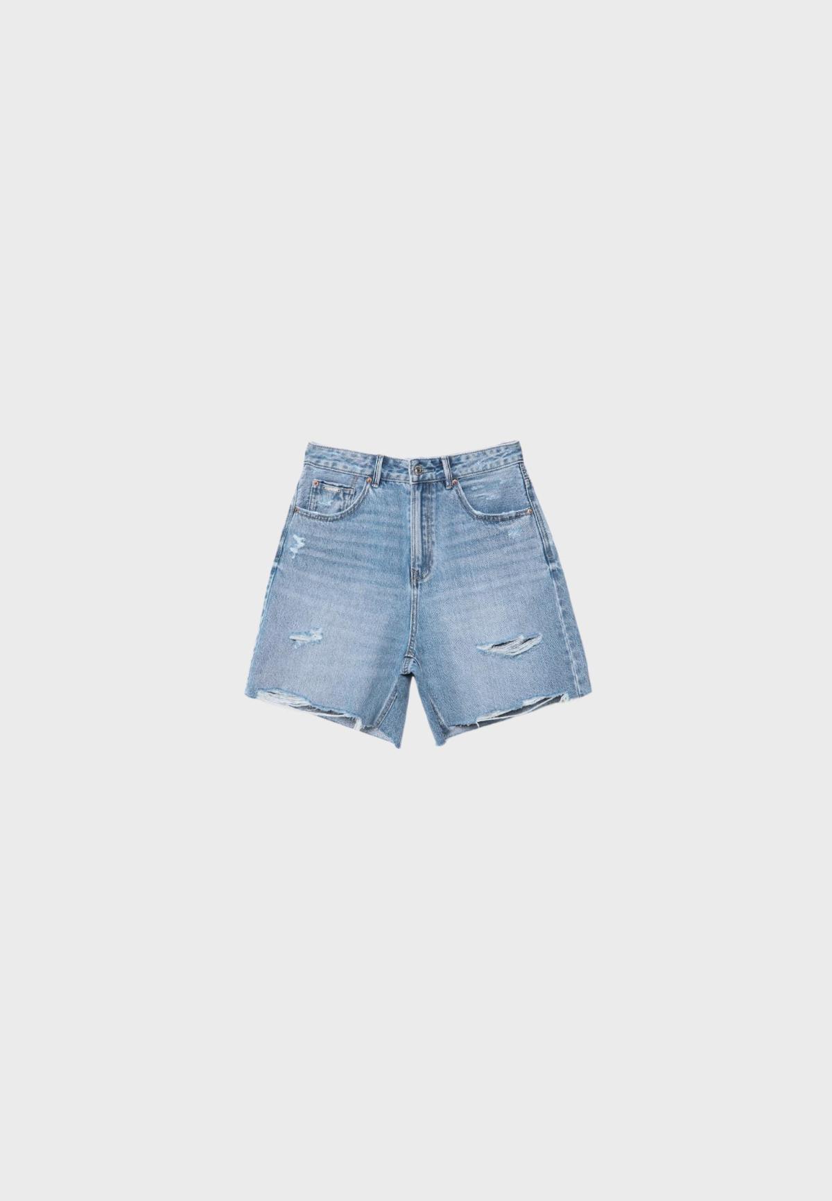 스트라디바리우스 디스트로이드 데님 반바지 1364/425/750 DARK BLACK