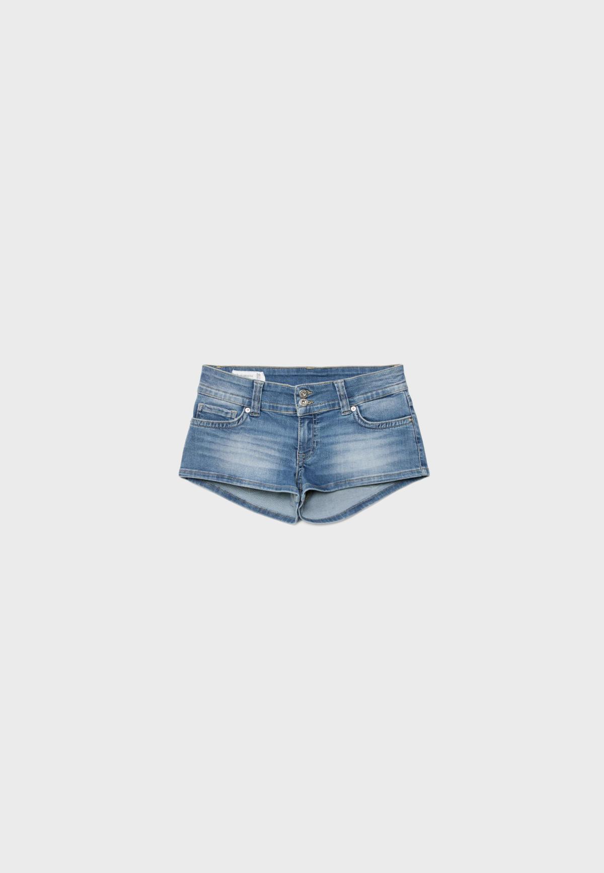 스트라디바리우스 로우라이즈 데님 미니 반바지 1367/120/702 MEDIUM BLUE