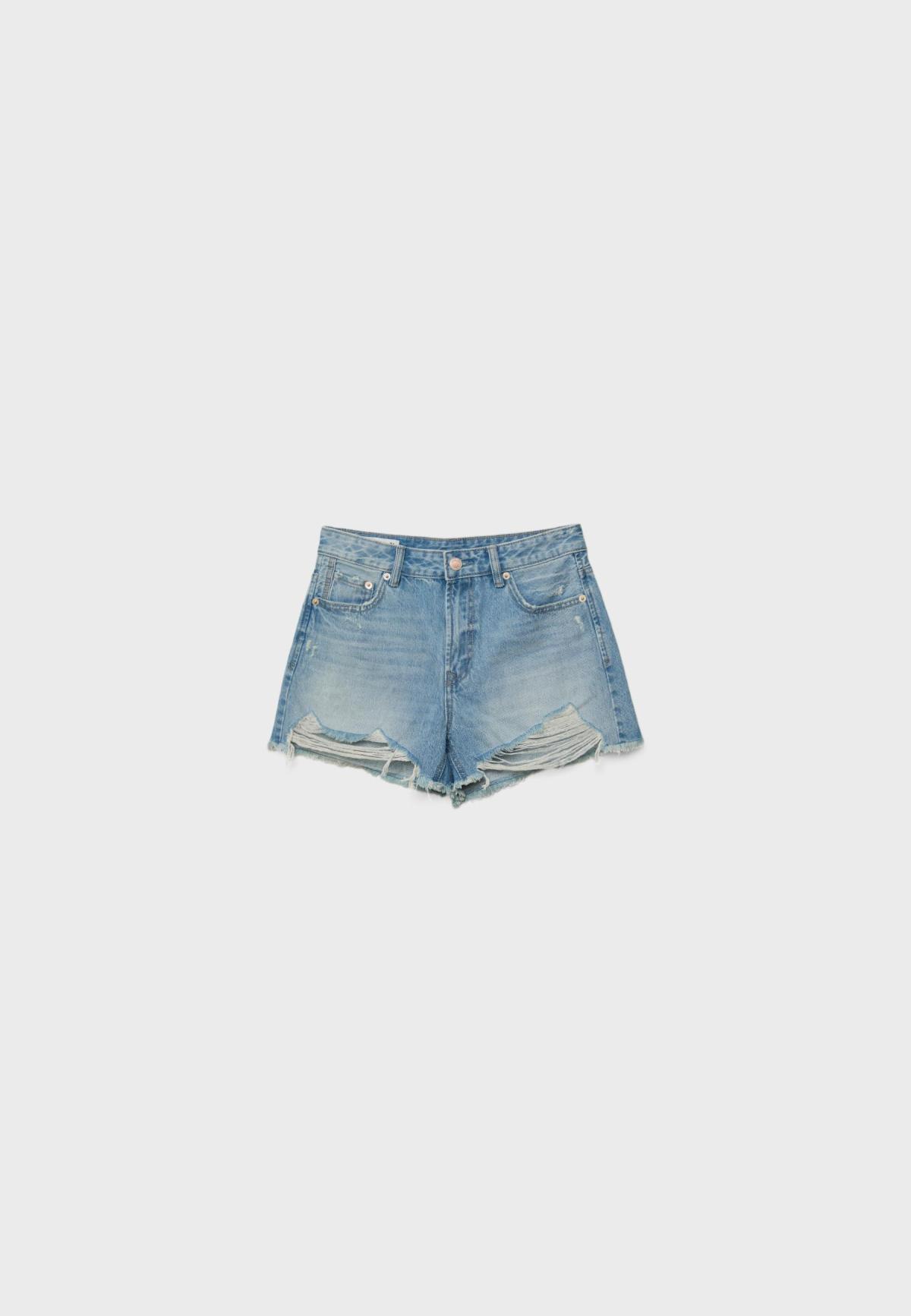 스트라디바리우스 디스트로이드 데님 반바지 1362/729/704 VERY DARK BLUE/FADED