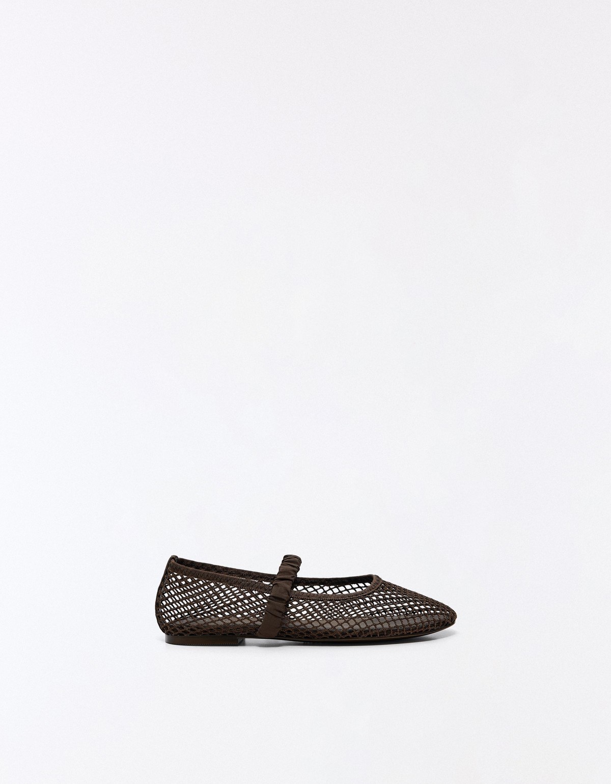 버쉬카 메쉬 스트랩 발레리나 플랫슈즈 1614/964 BROWN