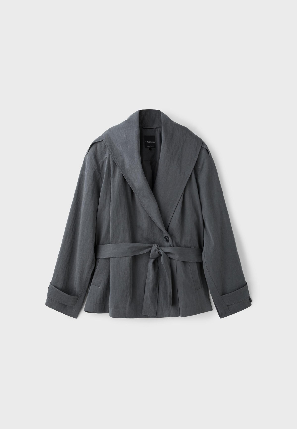 스트라디바리우스 숄칼라 벨트 트렌치 코트 5782/100/250 CHARCOAL GREY