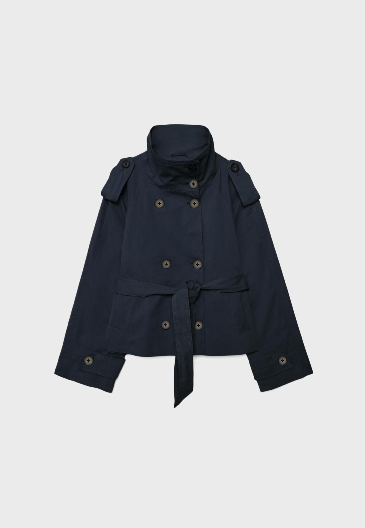 스트라디바리우스 하이넥 벨트 숏 트렌치 코트 1785/258/011 DARK NAVY