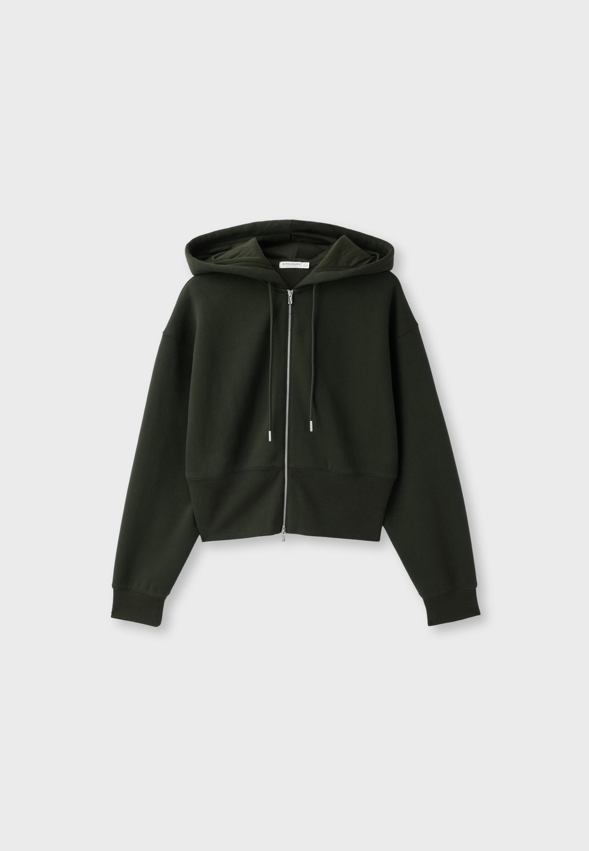 스트라디바리우스 크롭 후드 집업 스웨트셔츠 6577/854/525 DARK GREEN