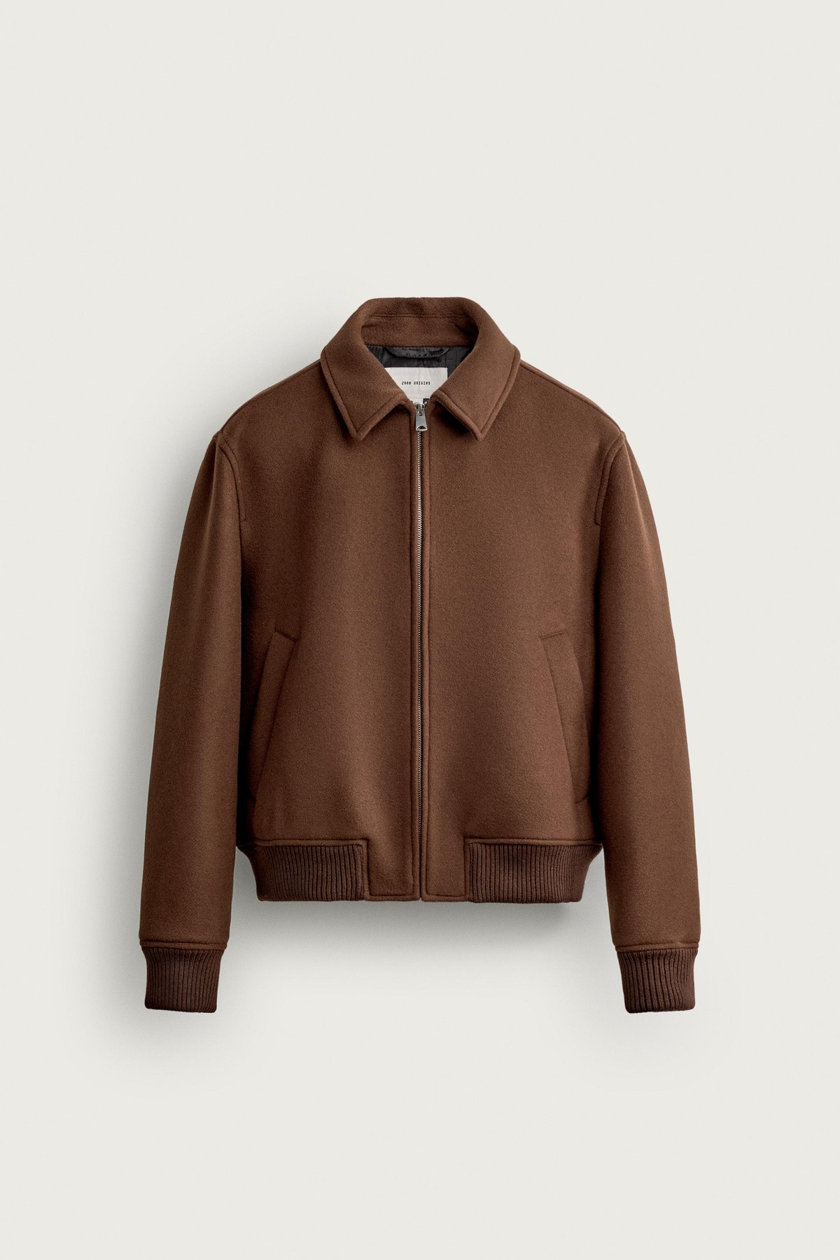 자라 레귤러핏 울 혼방 집업 자켓 4517/500/700 BROWN