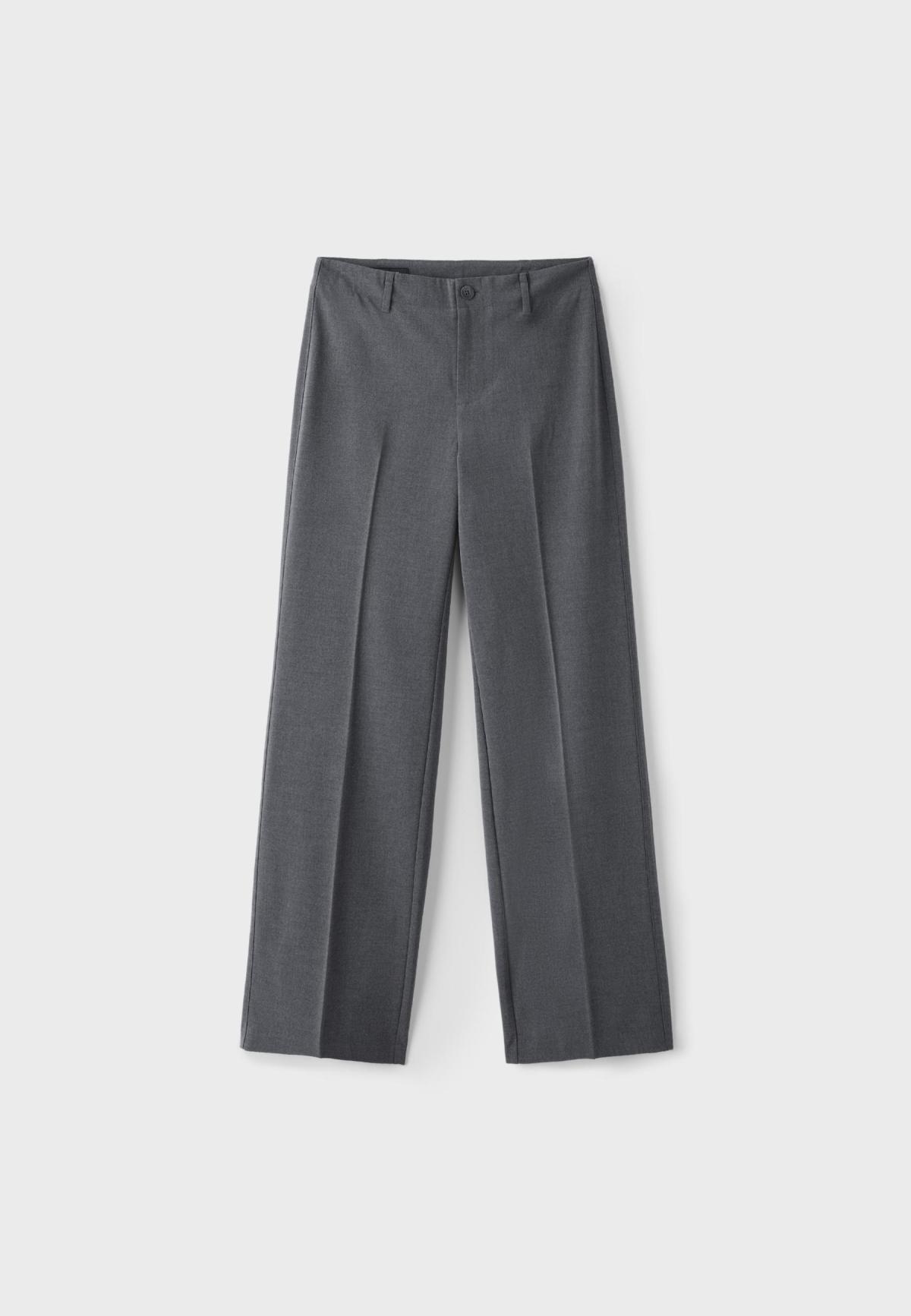 스트라디바리우스 슬림핏 플리츠 슬랙스 팬츠 4544/701/250 CHARCOAL GREY