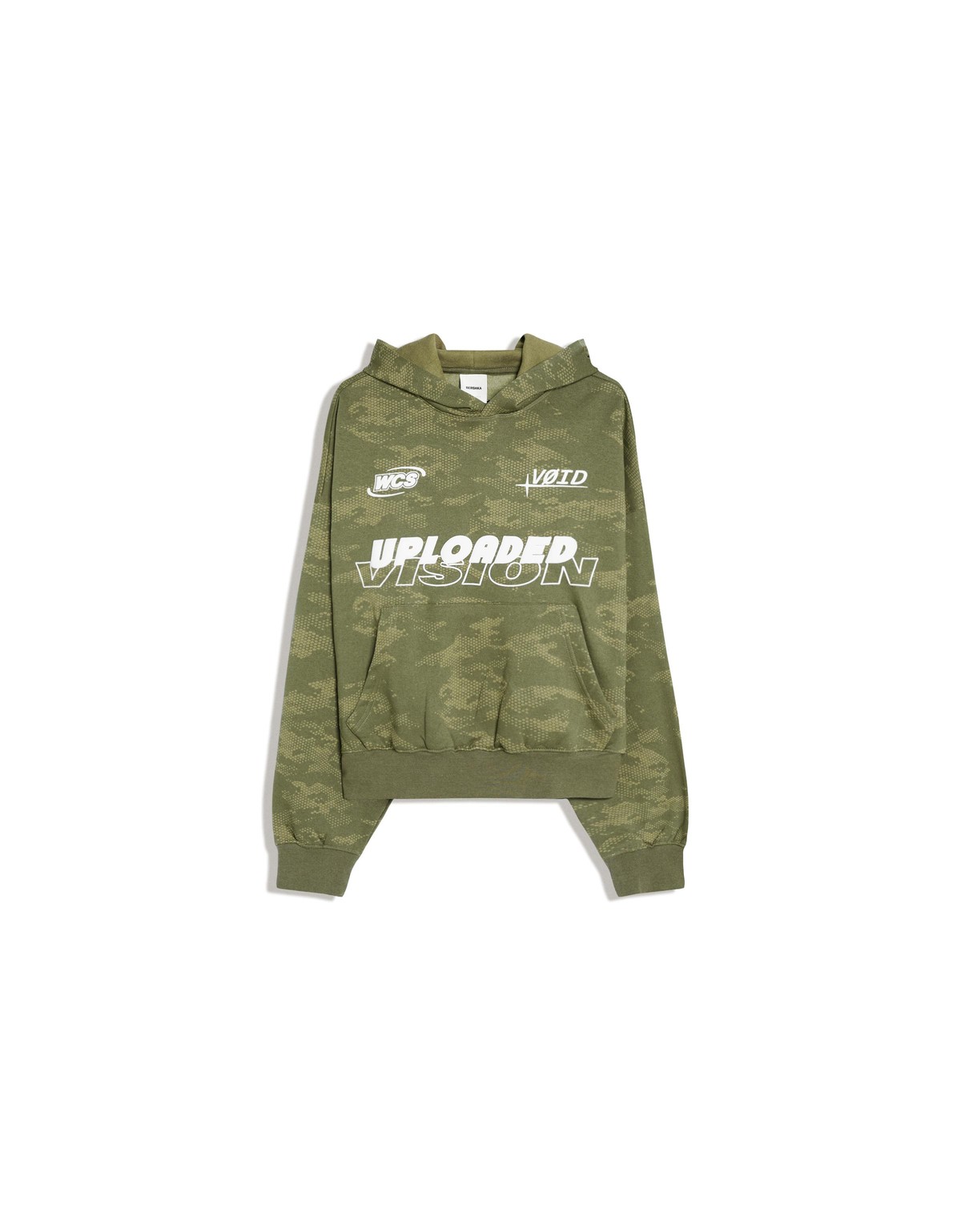 버쉬카 오버핏 프린트 포켓 후드 맨투맨 3659/260 KHAKI