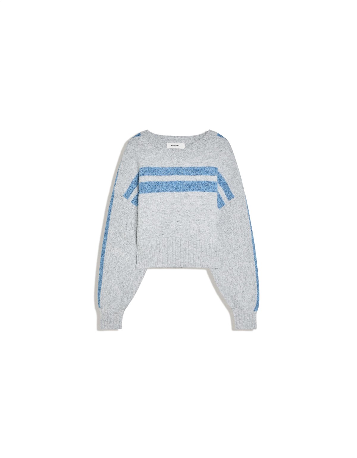 버쉬카 박시 브이넥 니트 스웨터 3977/693 GREY