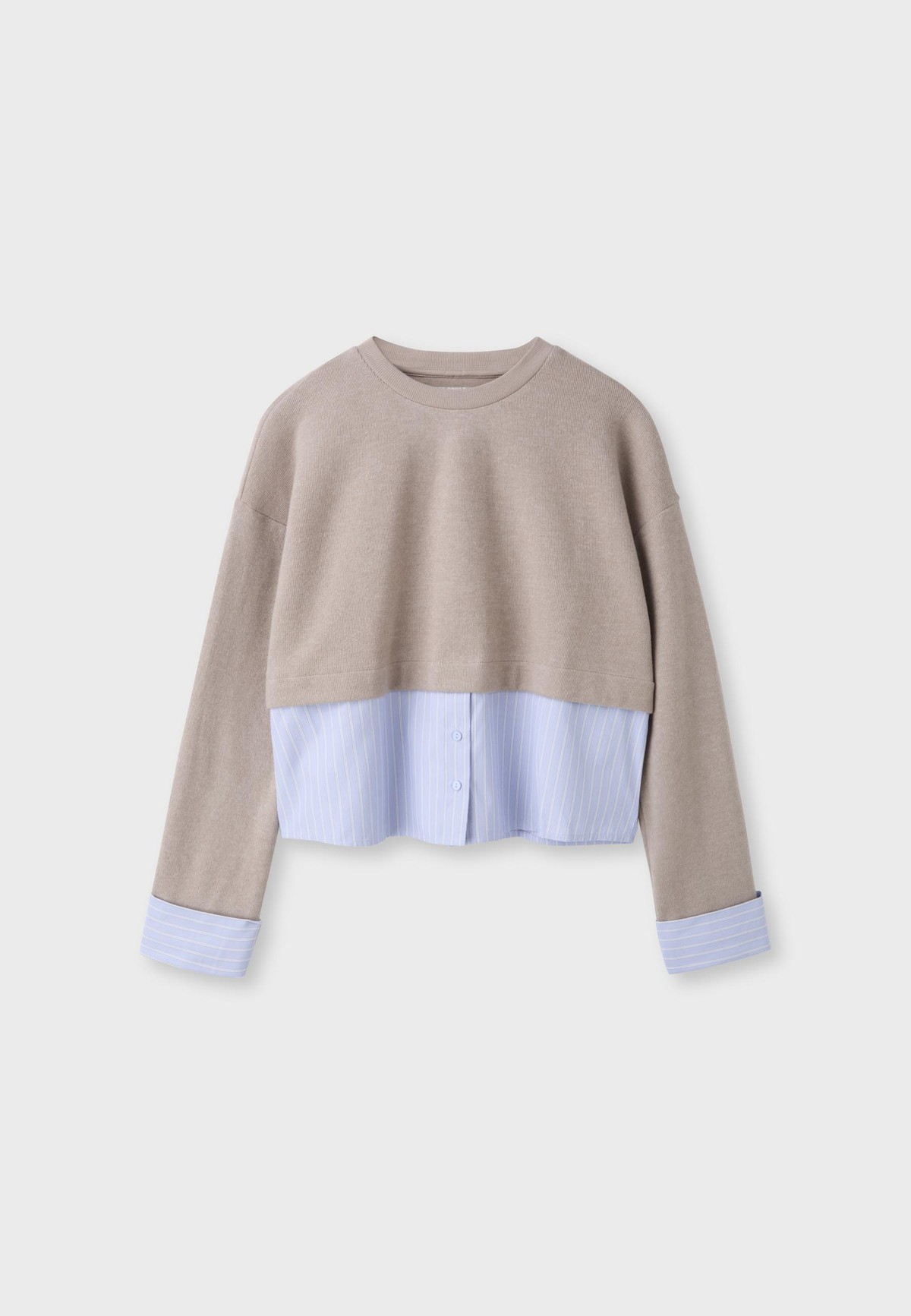 스트라디바리우스 크롭 라운드넥 니트 스웨터 5093/911/458 WASHED BLUE