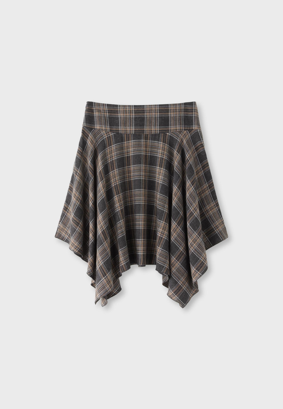 스트라디바리우스 체크 A라인 미디 스커트 8415/148/250 CHARCOAL GREY