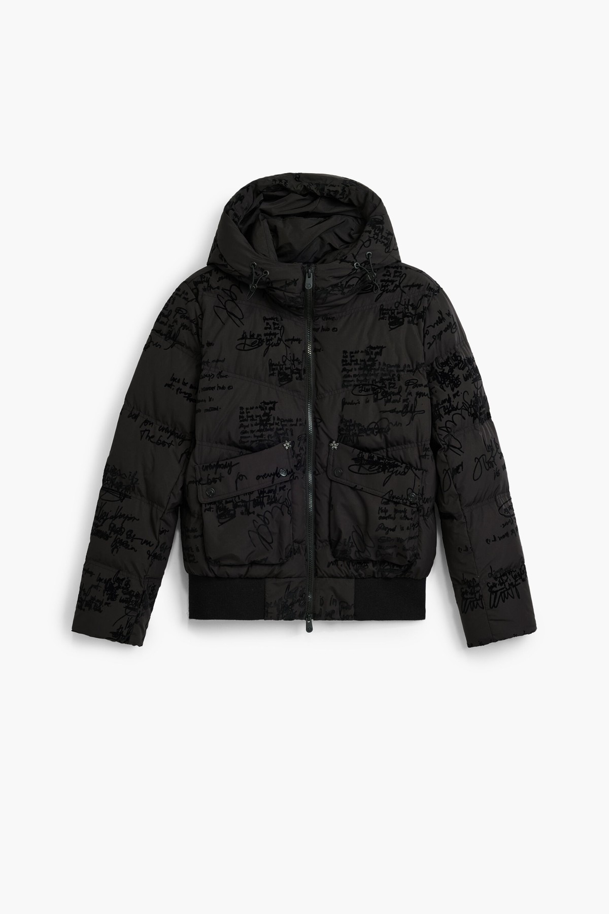 데시구알 레귤러핏 후드 퀼팅 패딩 자켓 27SWEWX12000 BLACK, BLACK